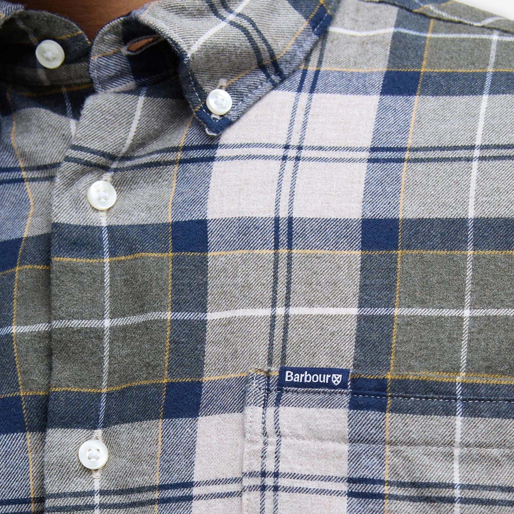 Fortrose Tailored Tartan Flannel Shirt Forest Mist