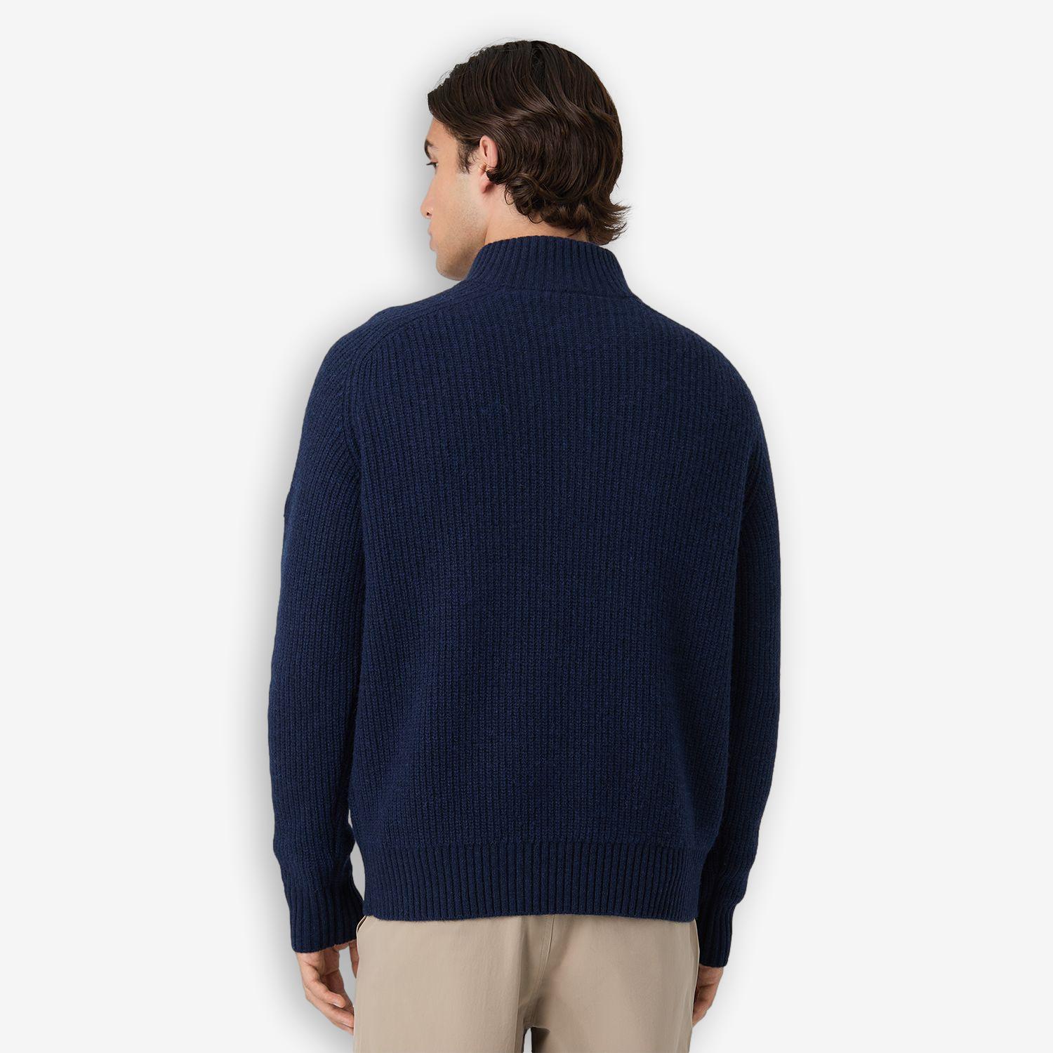 Giovanni Relaxed Half Zip Knit Sailing Sweater Blue