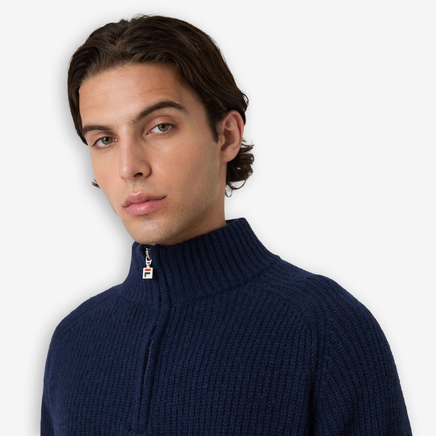 Giovanni Relaxed Half Zip Knit Sailing Sweater Blue