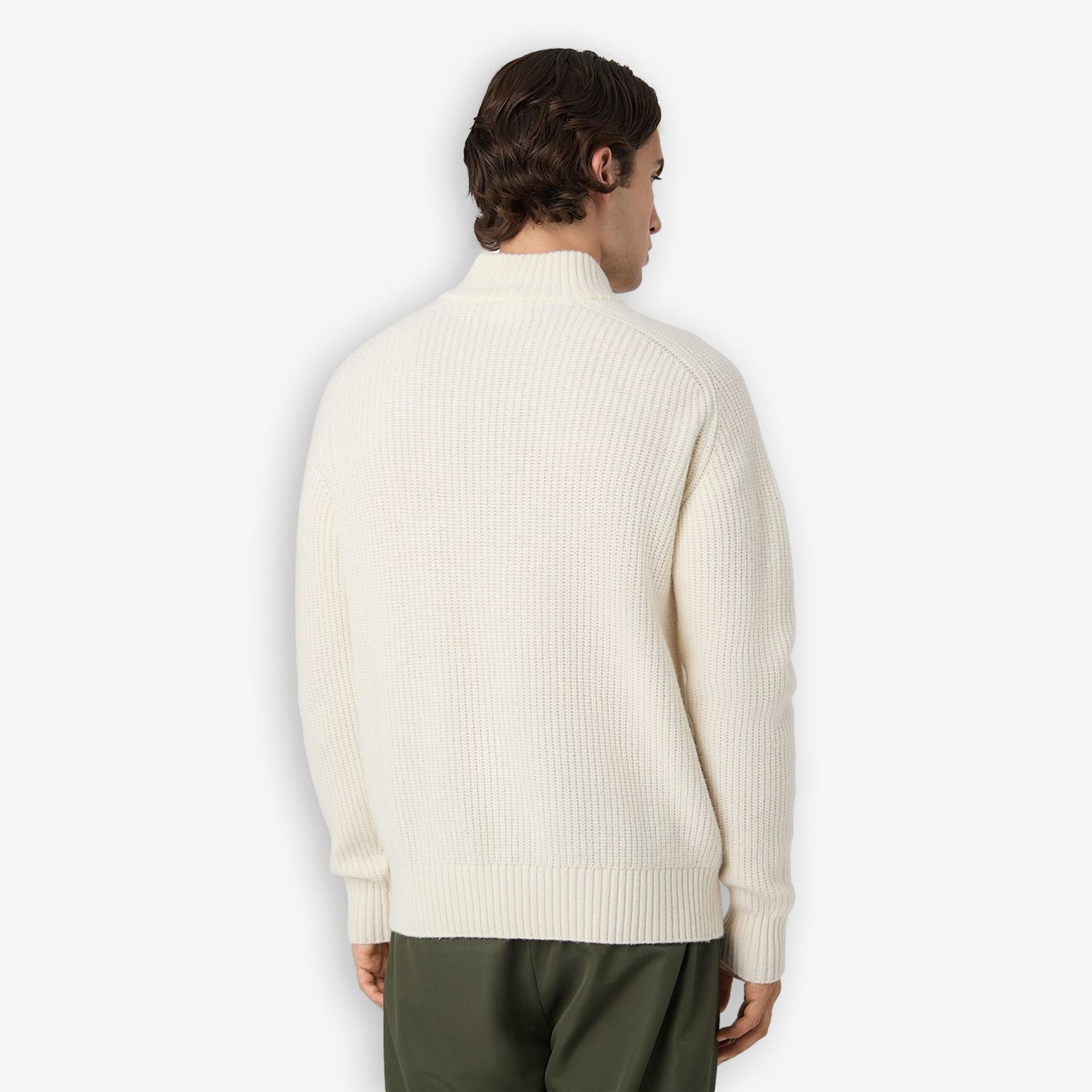 Giovanni Relaxed Half Zip Knit Sailing Sweater Offwhite