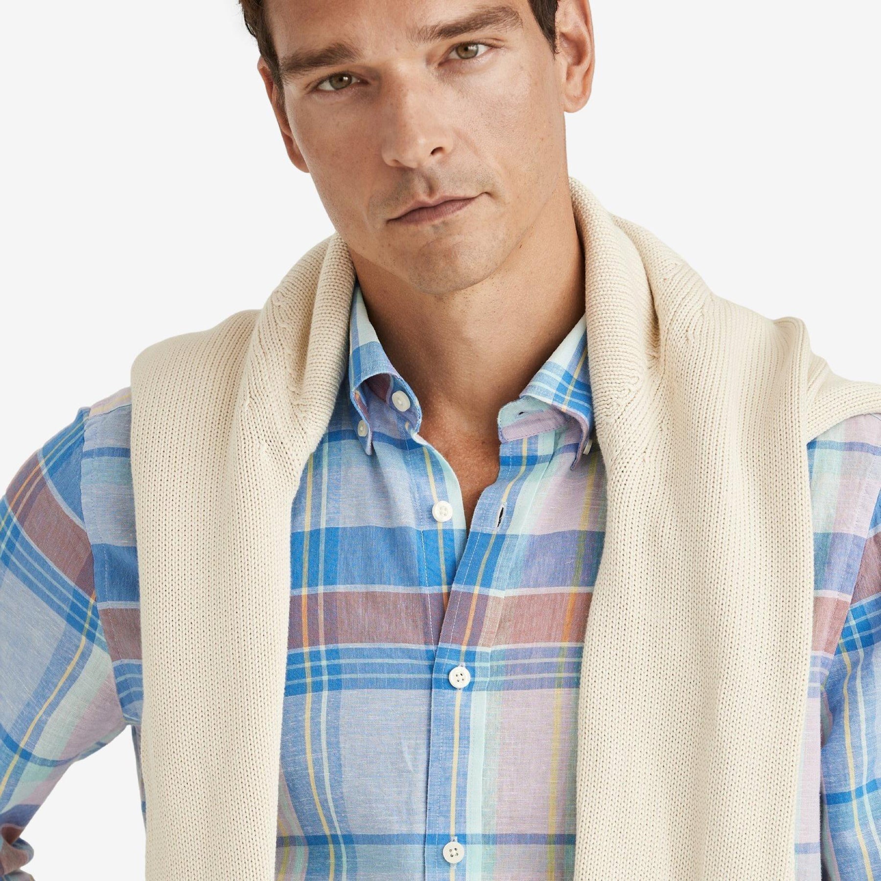 Happy Linen Check Shirt Blue