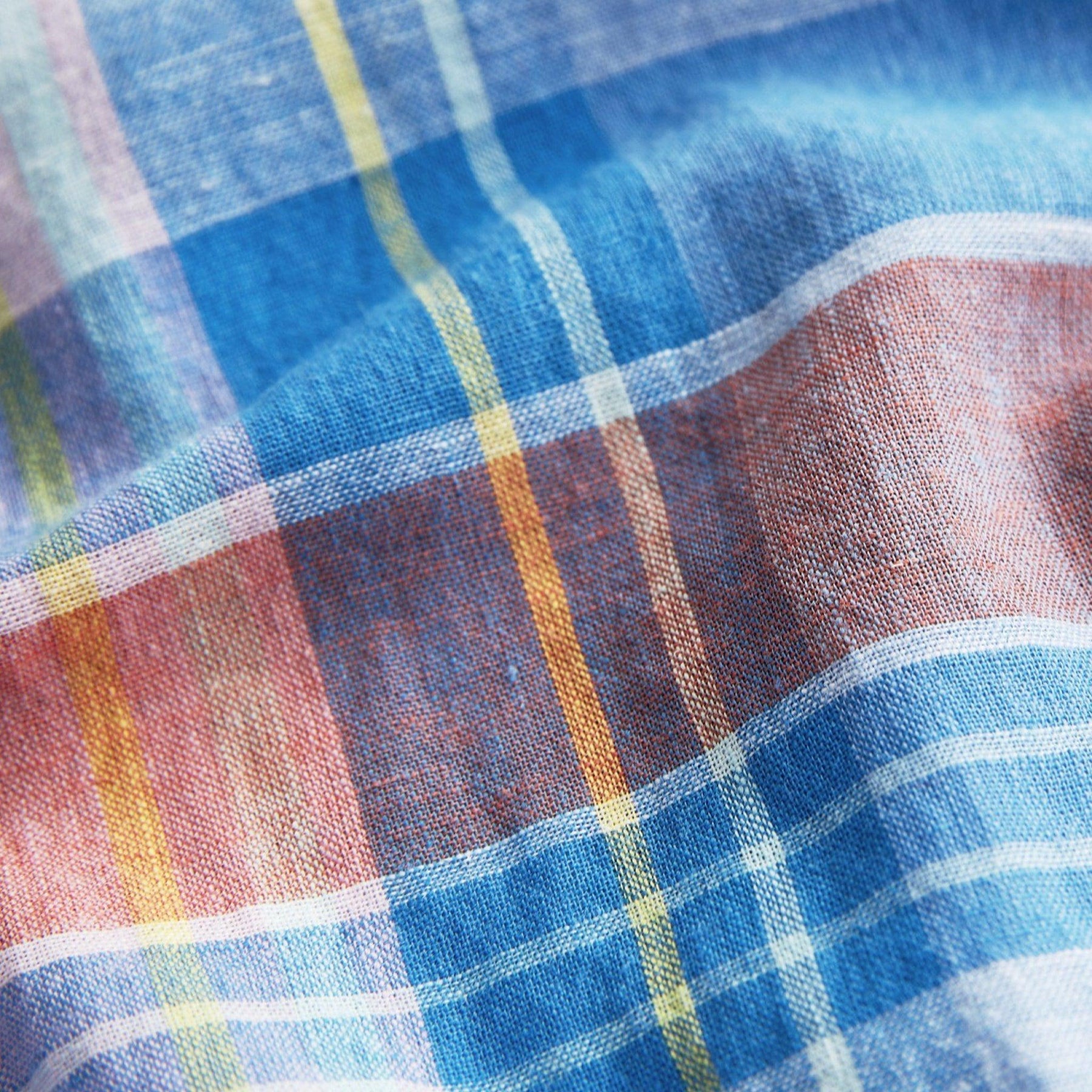 Happy Linen Check Shirt Blue