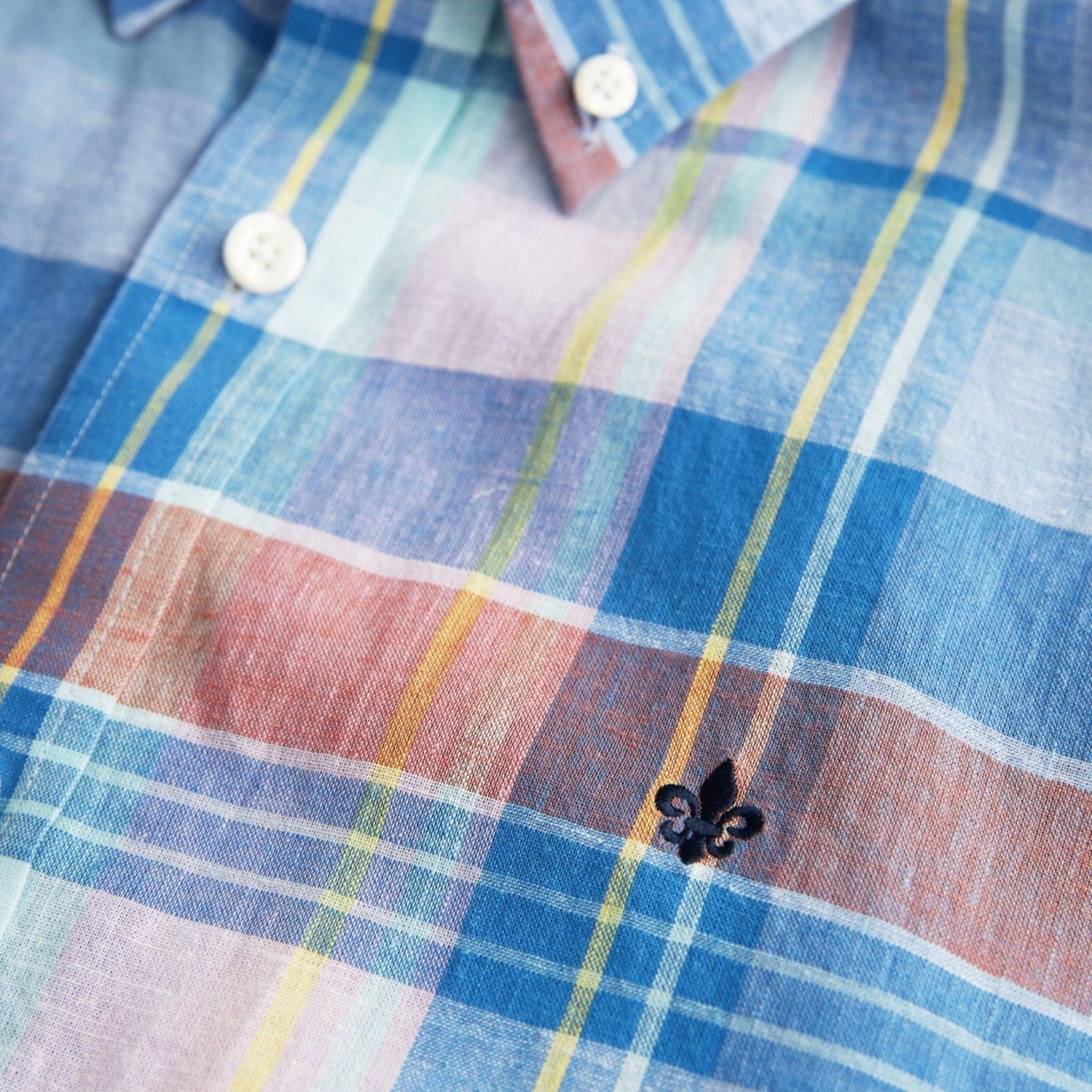 Happy Linen Check Shirt Blue