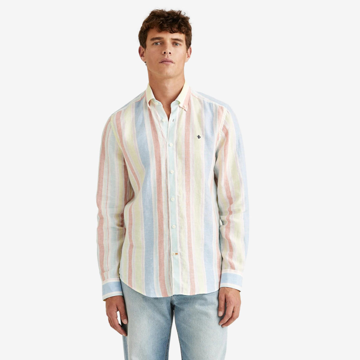 Happy Linen Stripe Shirt Yellow-Morris Stockholm-Phrase