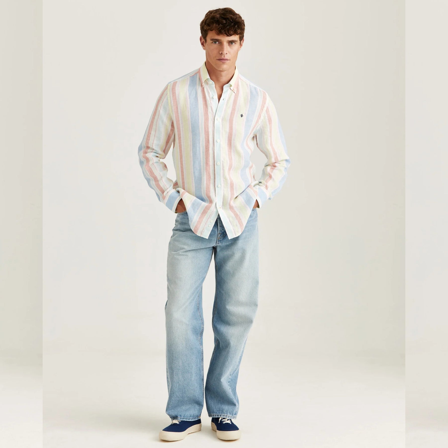 Happy Linen Stripe Shirt Yellow