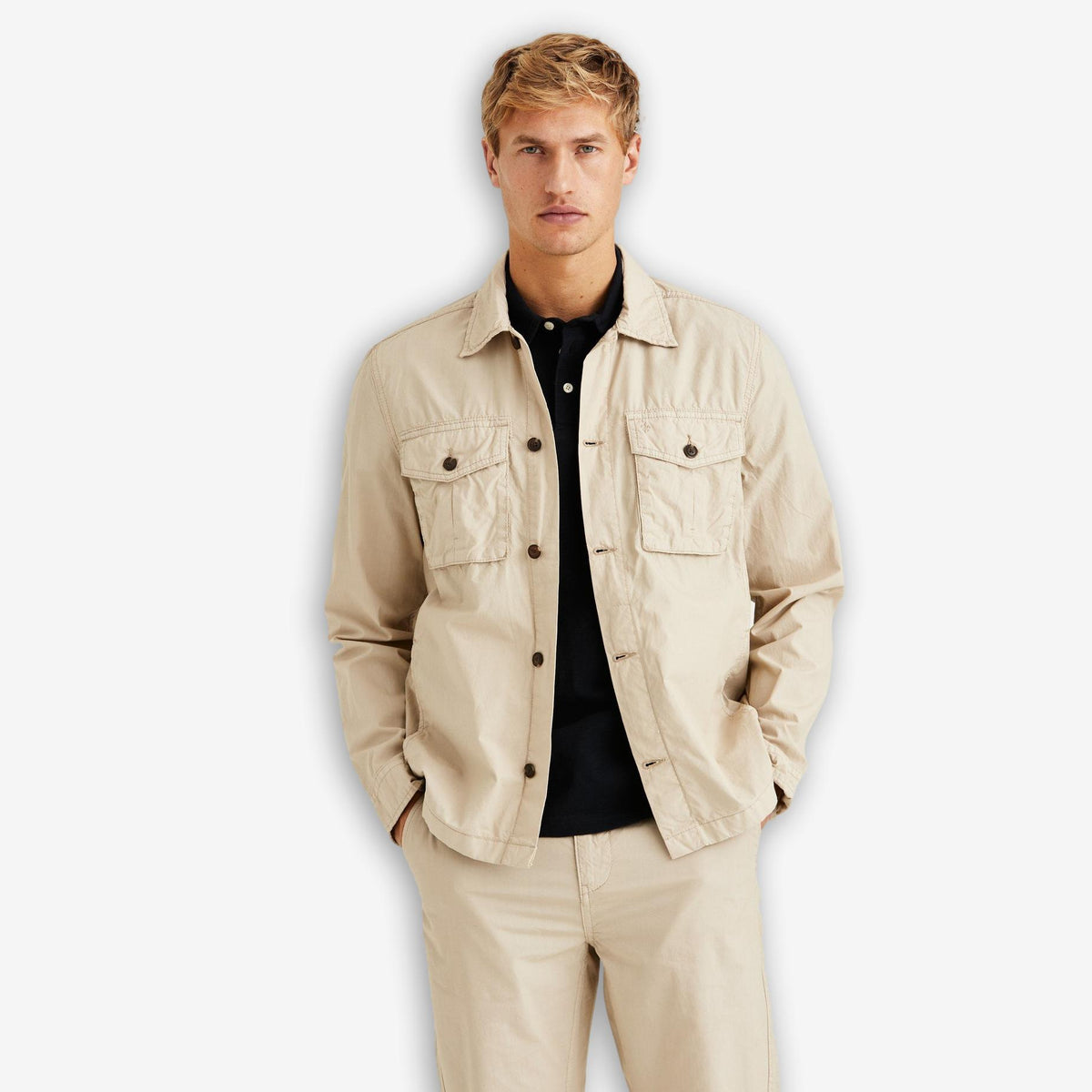 Harrison Cotton Shirt Jacket Khaki-Morris Stockholm-Phrase