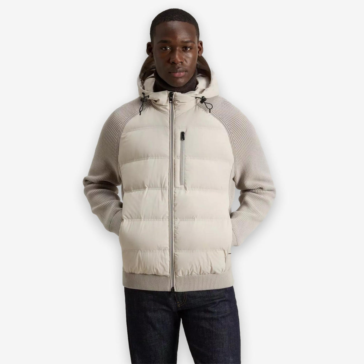 Hybrid Stretch Nylon Jacket Beige