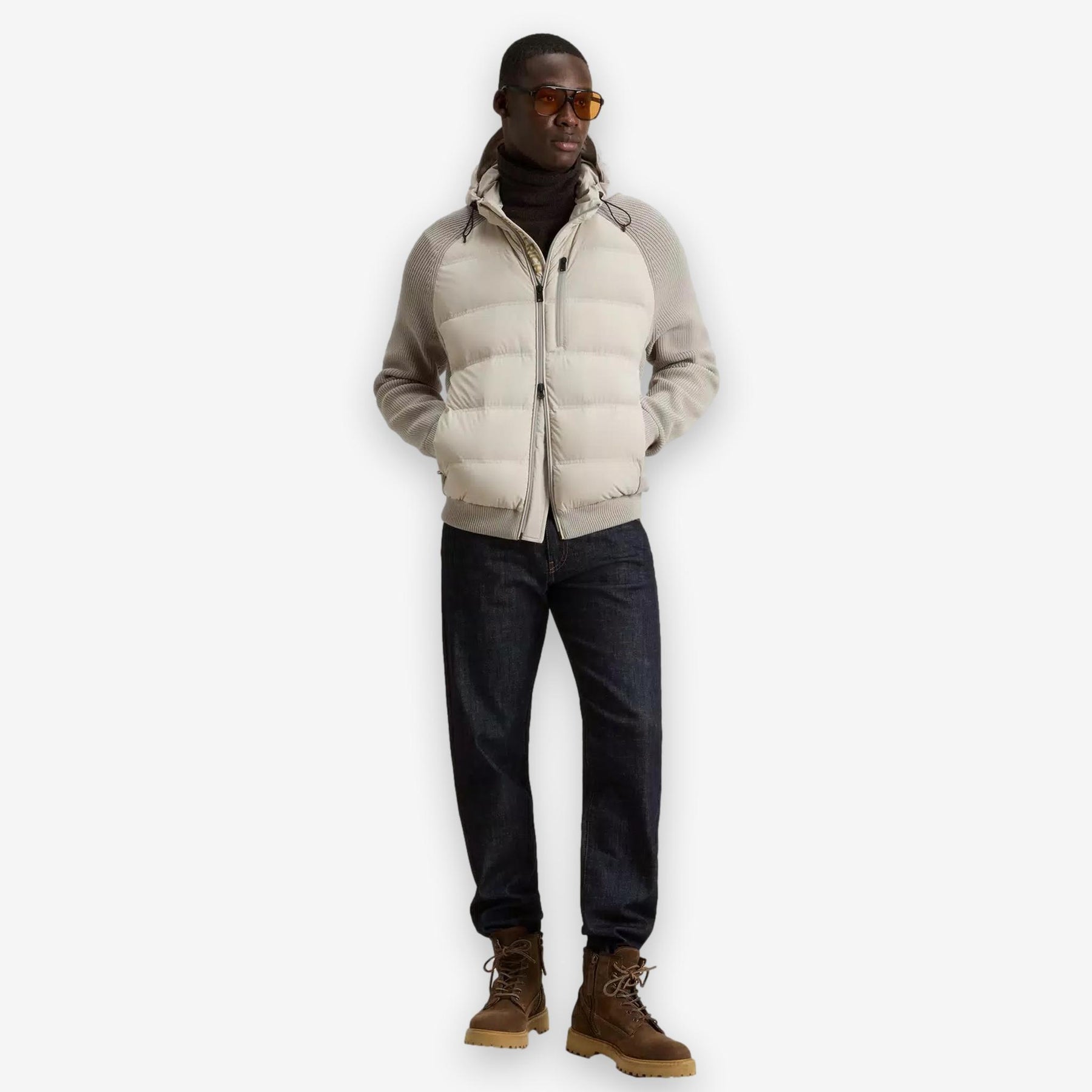 Hybrid Stretch Nylon Jacket Beige