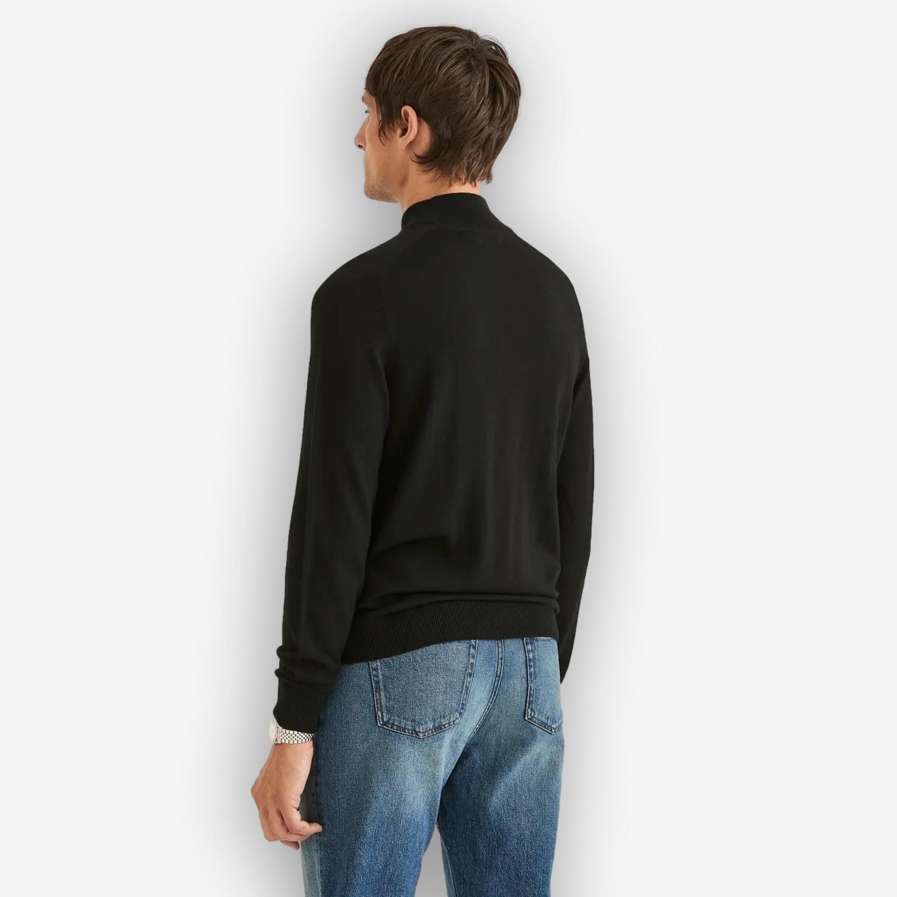 John Merino Half Zip Black-Morris Stockholm-Phrase