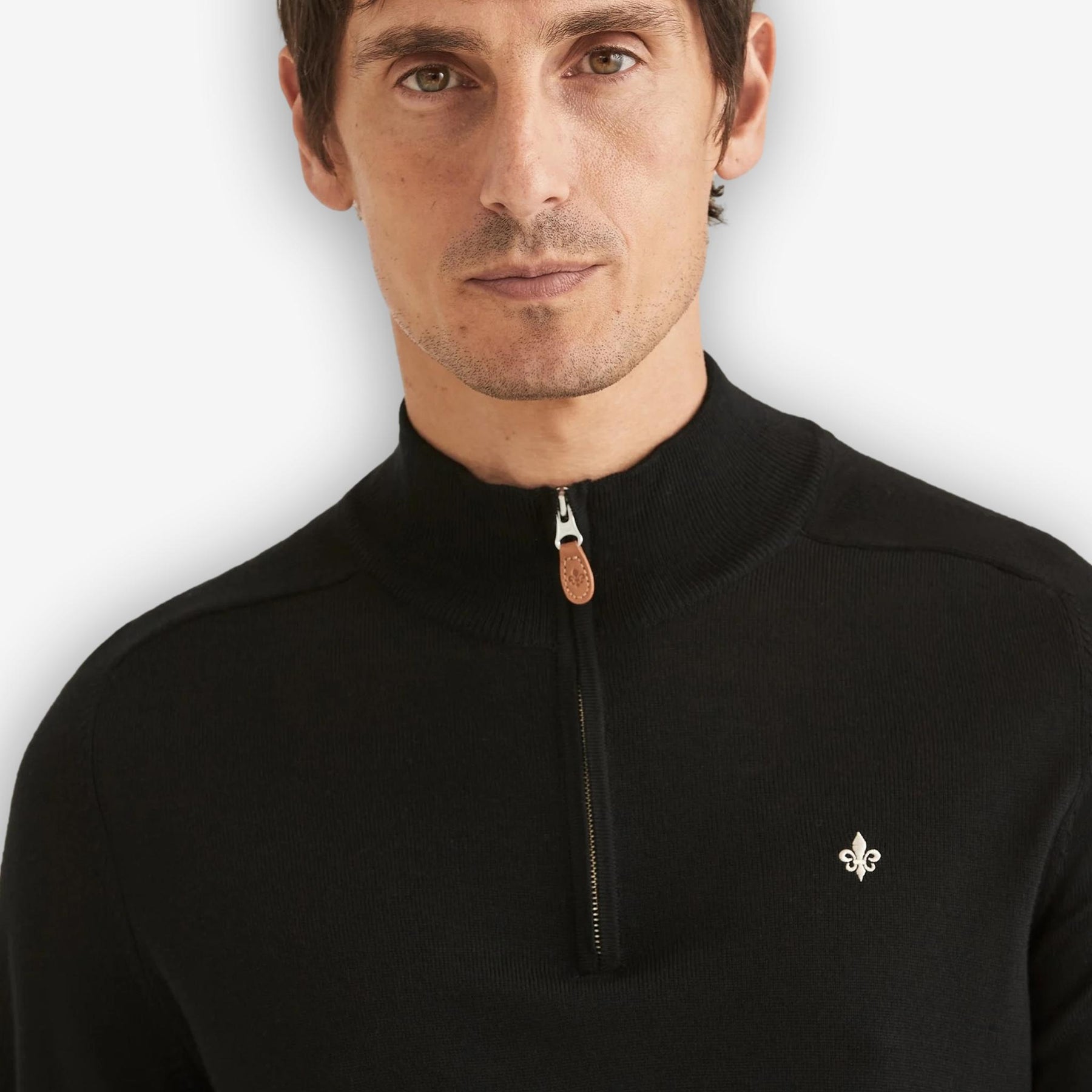 John Merino Half Zip Black-Morris Stockholm-Phrase