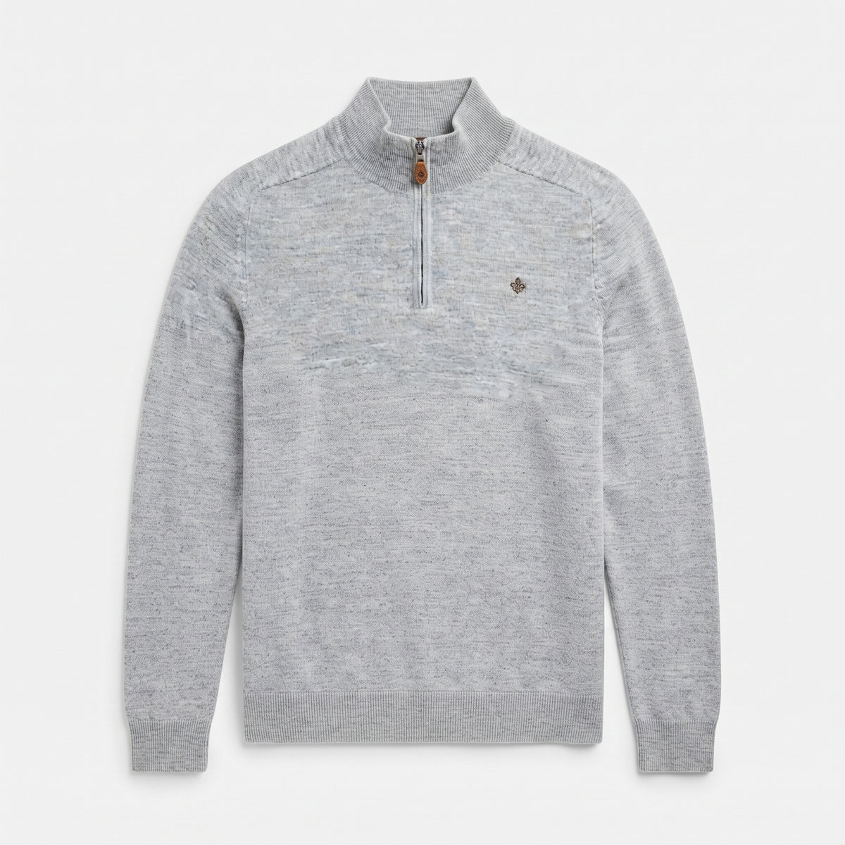 John Merino Half Zip Light Grey