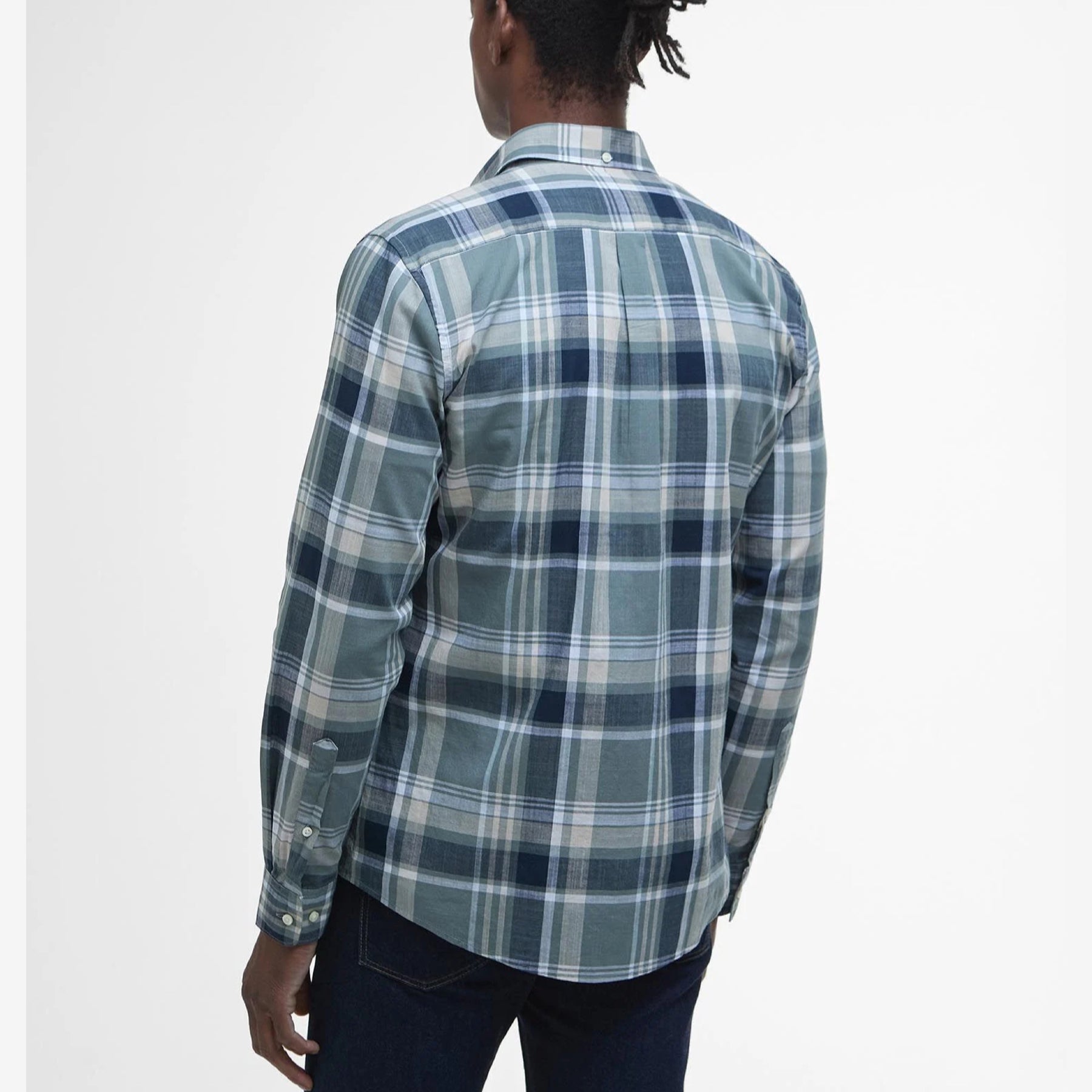 Kidd Tailored Checked Cotton Shirt Green-Barbour-Phrase