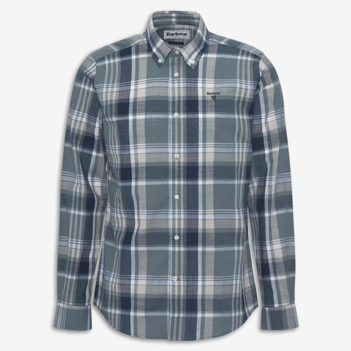 Kidd Tailored Checked Cotton Shirt Green-Barbour-Phrase