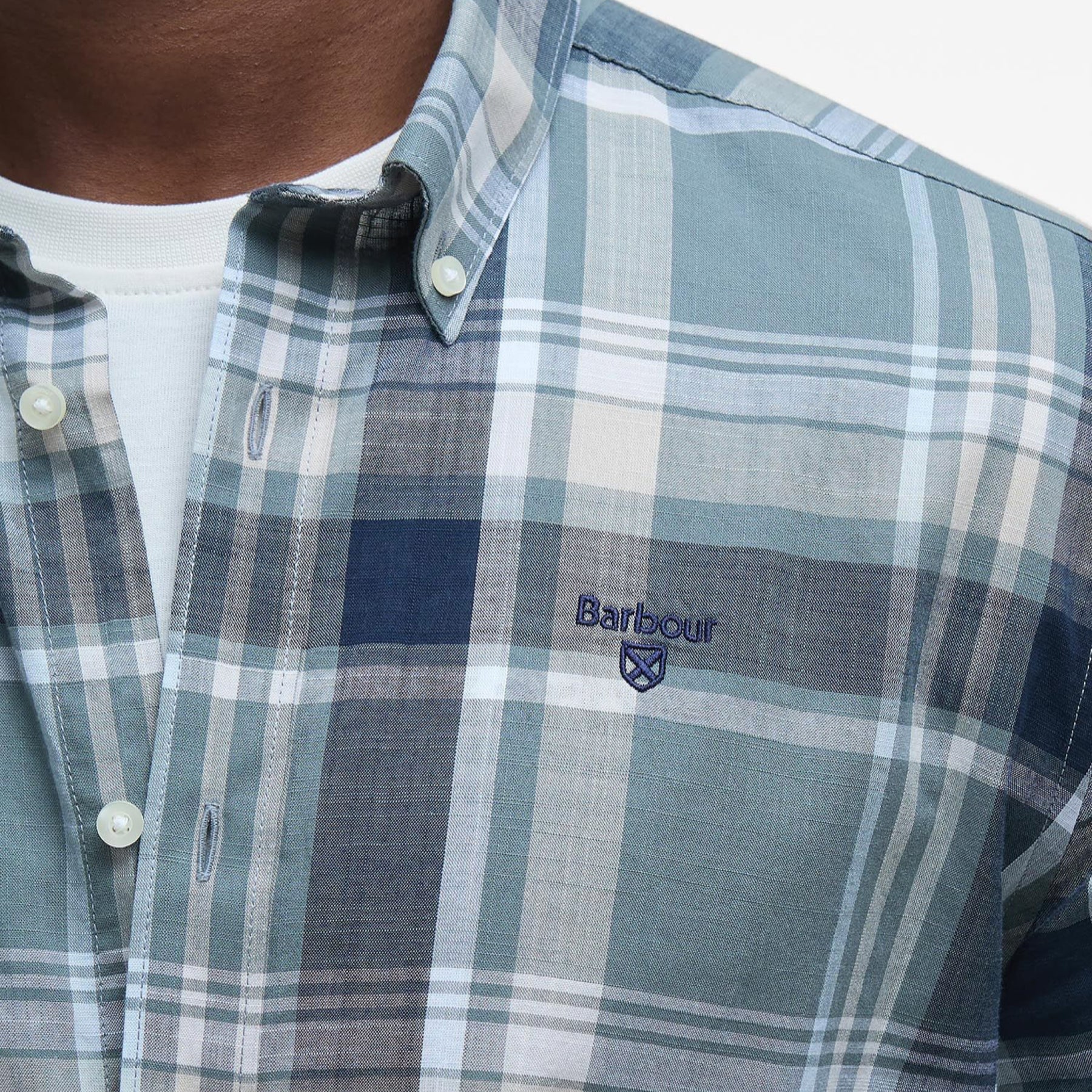 Kidd Tailored Checked Cotton Shirt Green-Barbour-Phrase