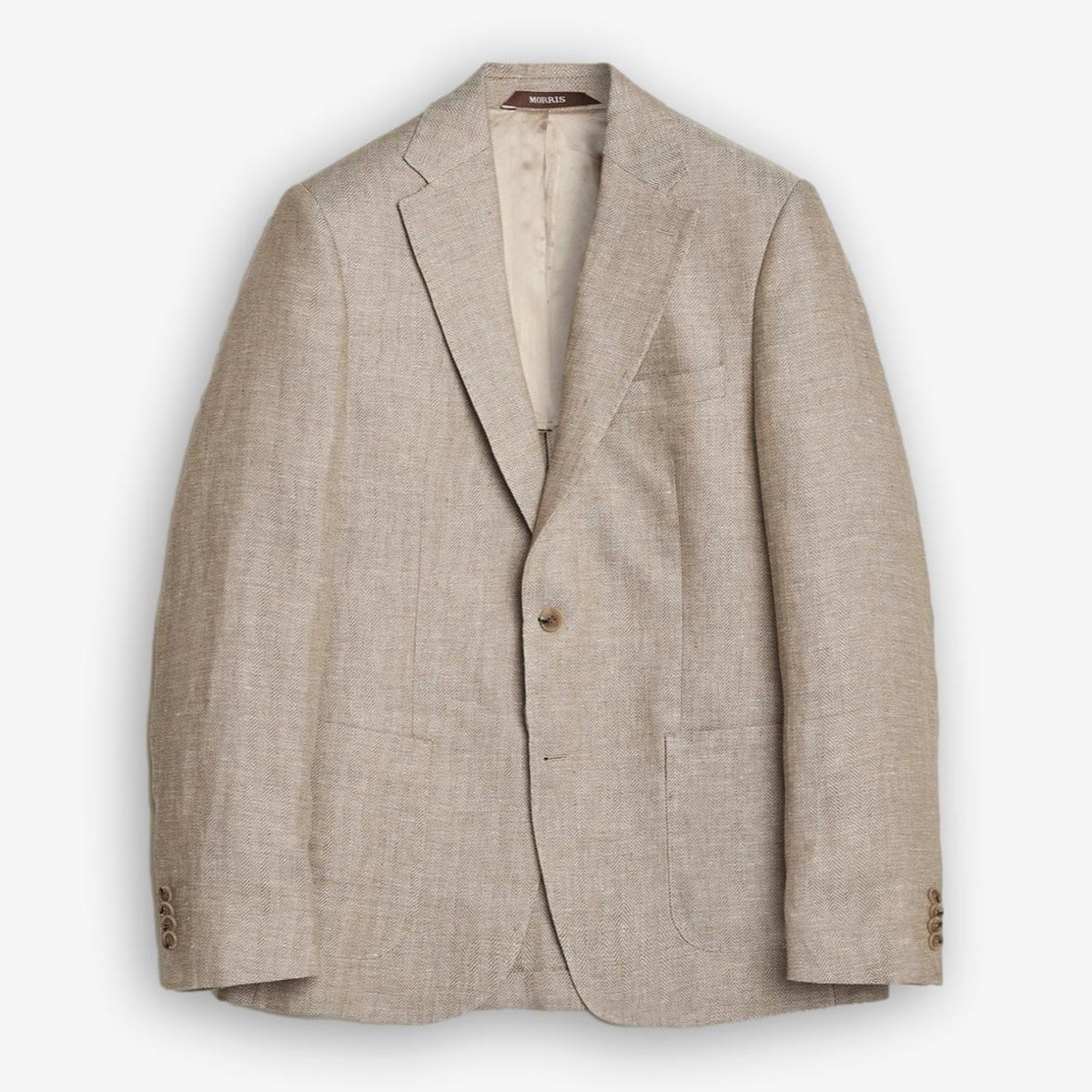 Linen Herringbone Jacket Khaki-Morris Stockholm-Phrase