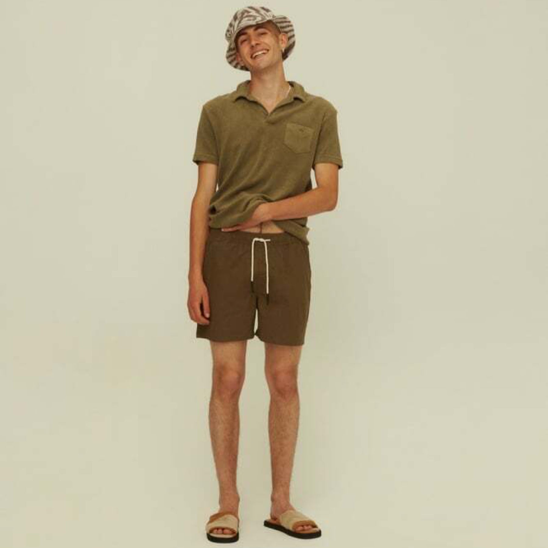 Linen Shorts Army