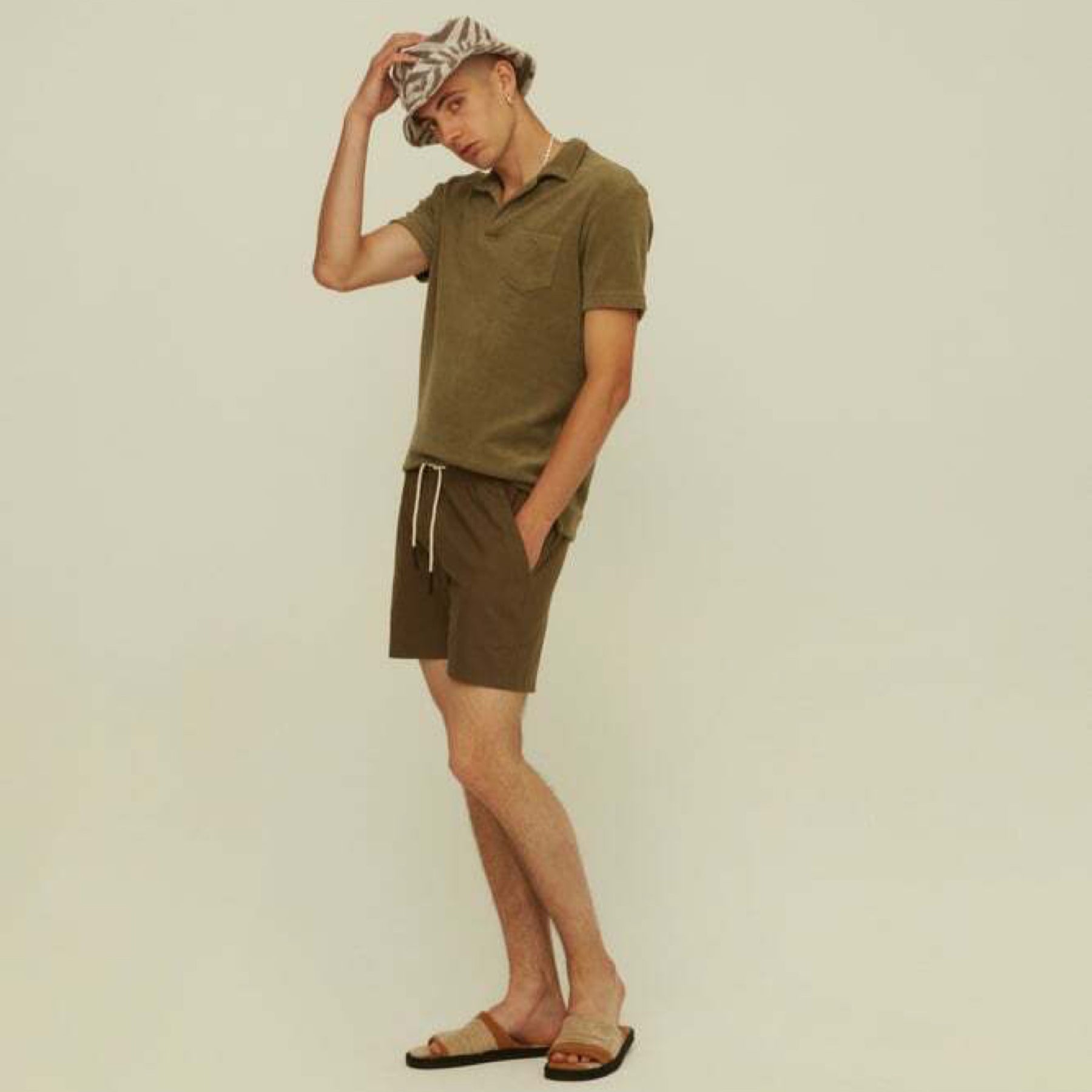 Linen Shorts Army
