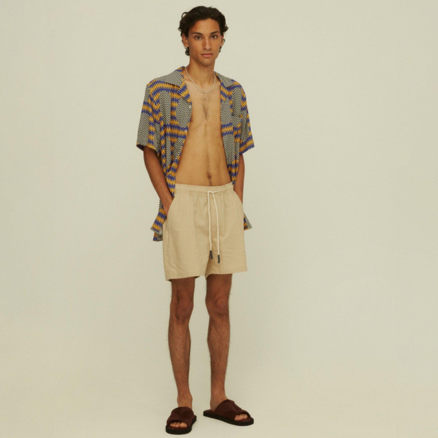 Linen Shorts Beige