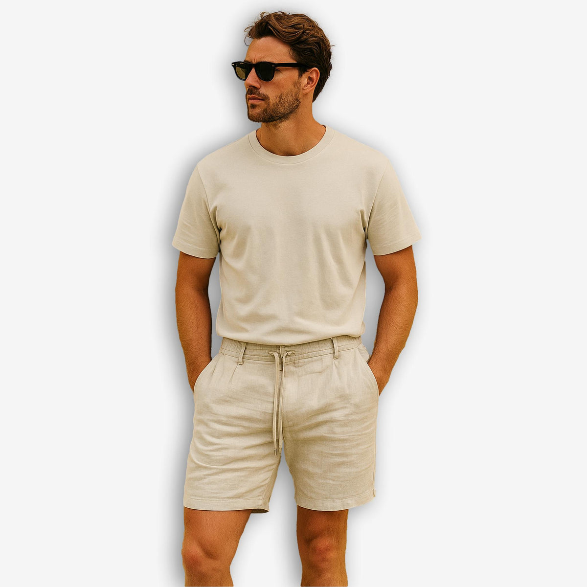 Linen Shorts Sand-The Gilli-Phrase