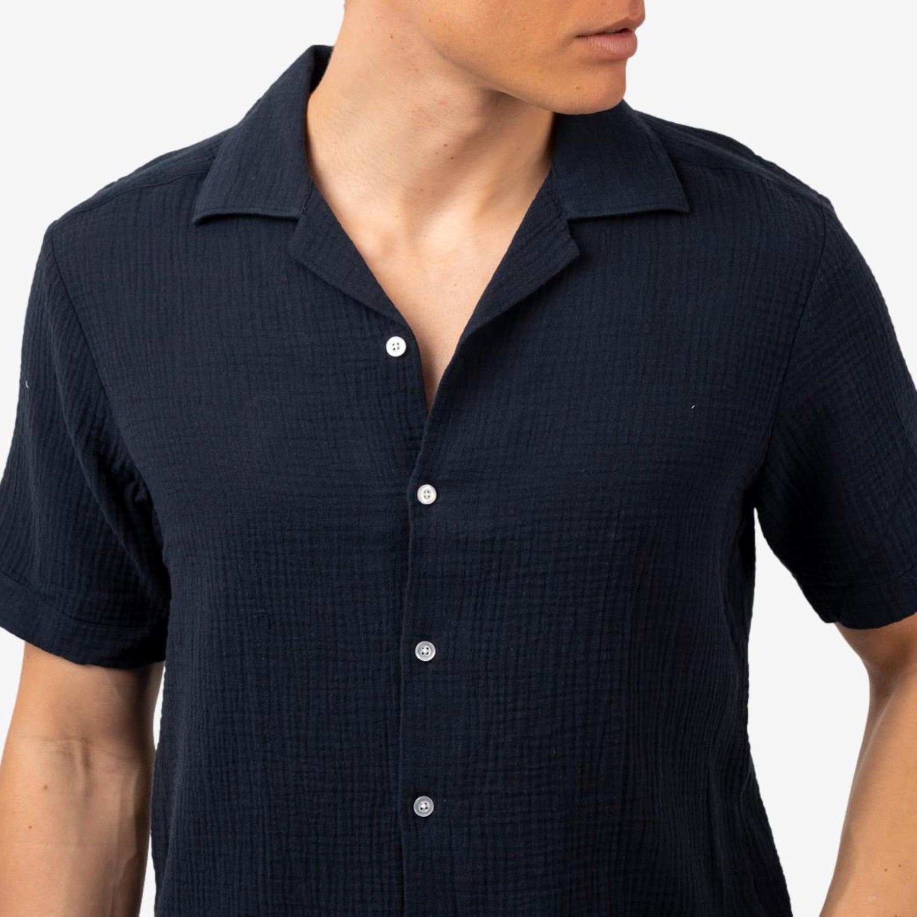Madras Cuba Shortsleeve Shirt Navy