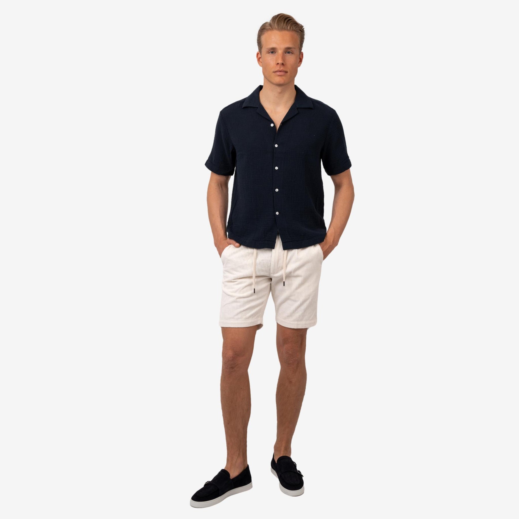 Madras Cuba Shortsleeve Shirt Navy