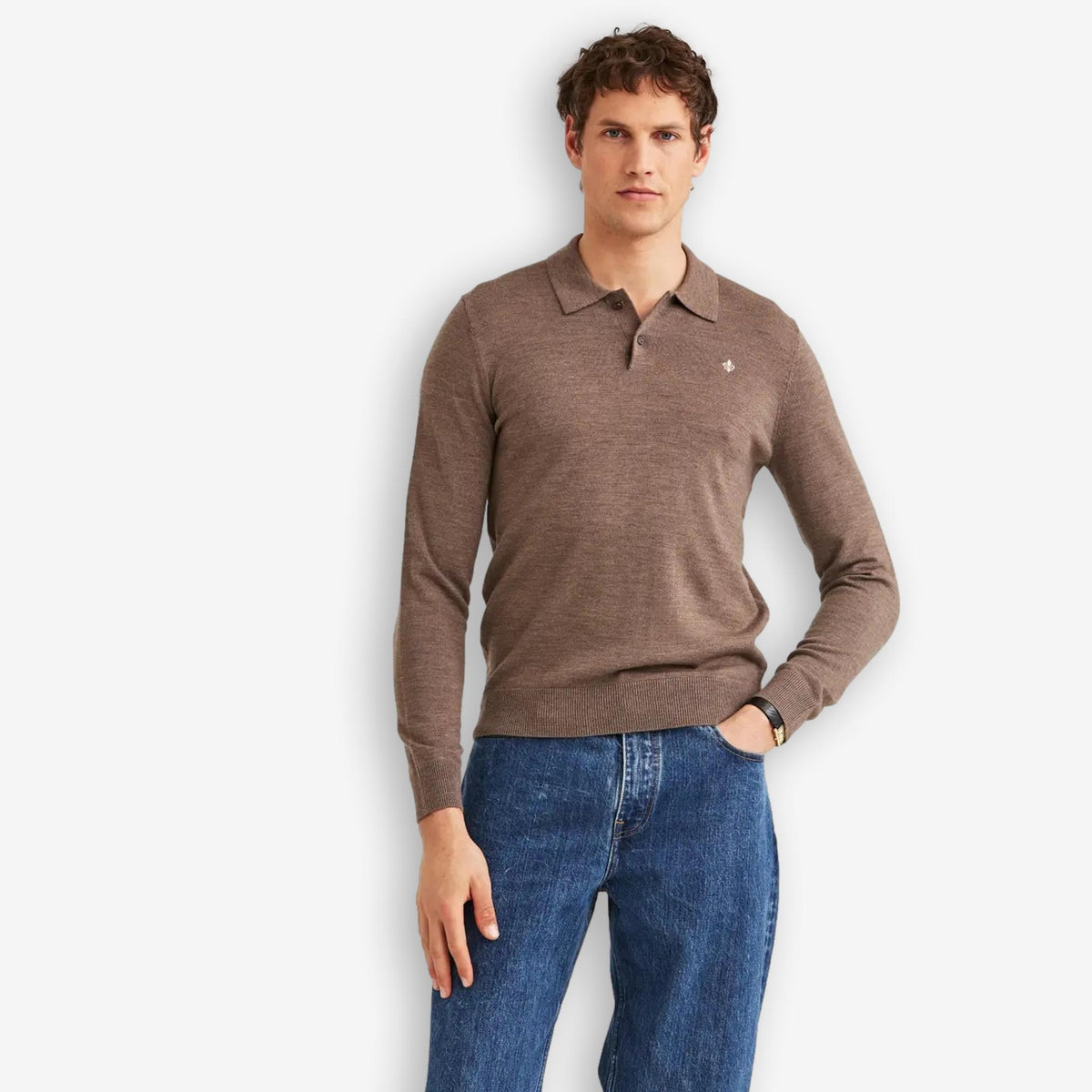 Merino Polo Knit Brown-Morris Stockholm-Phrase