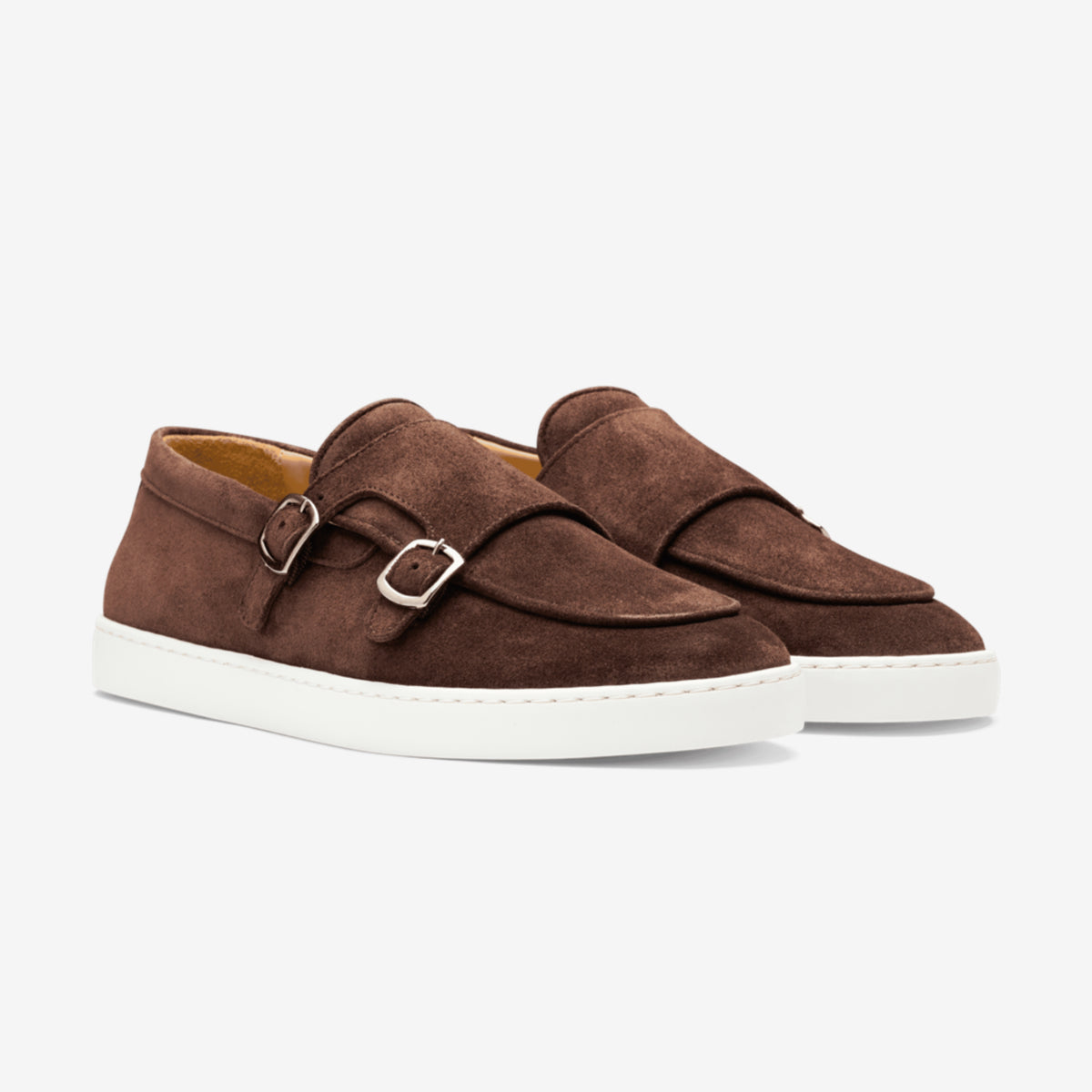 Monk Strap Sneaker Suede Sparrow Brown