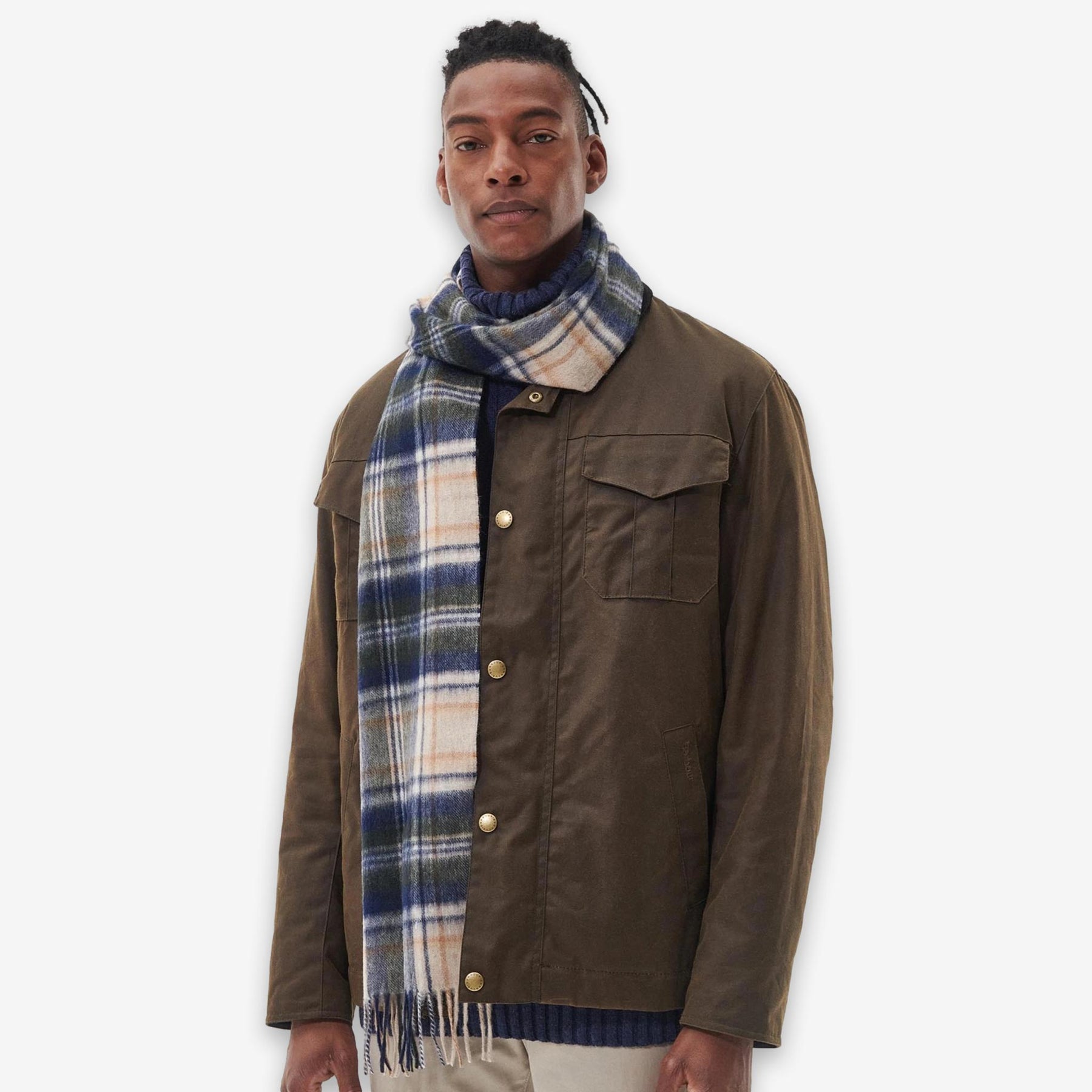 New Check Tartan Scarf Beige-Barbour-Phrase