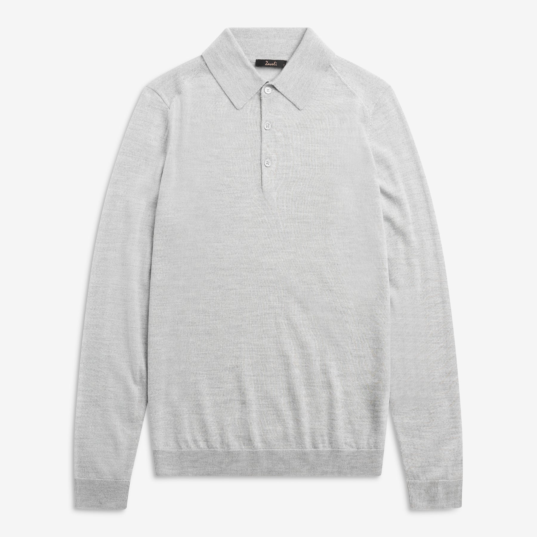 Picerno Polo Long Sleeve Light Grey-Zavoli-Phrase