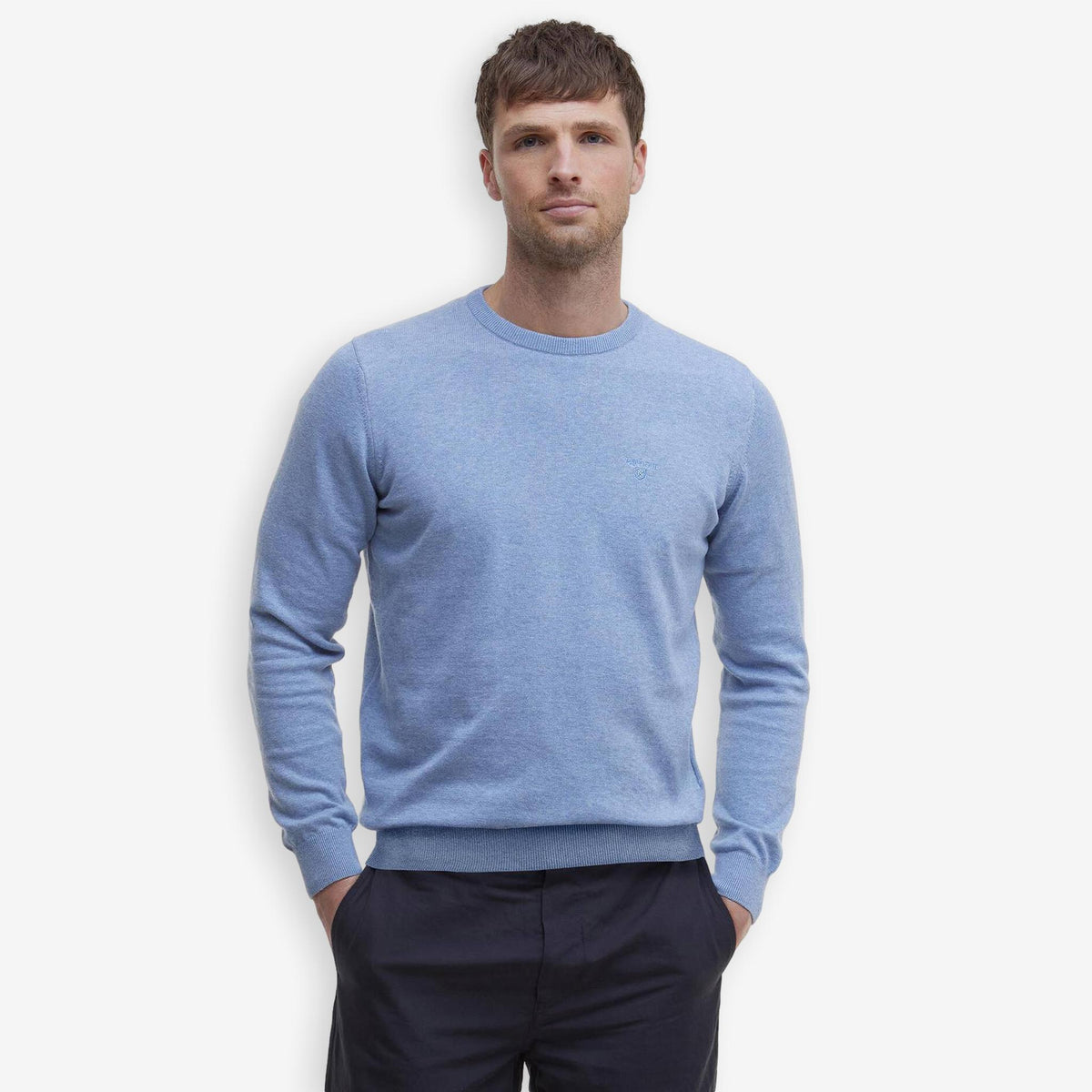 Pima Cotton Crewneck Sweater Blue