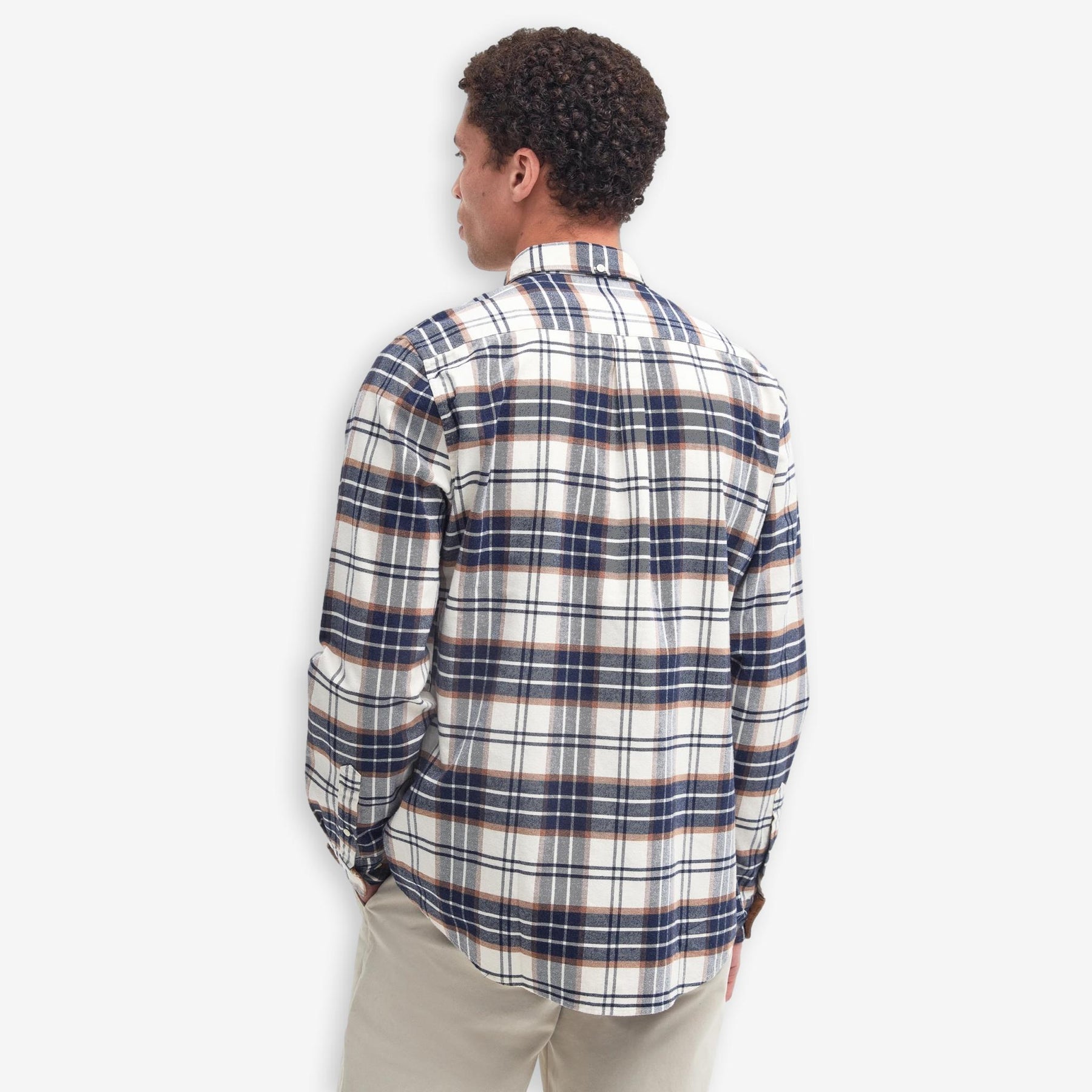 Portdown Twill Check Shirt Ecru-Barbour-Phrase