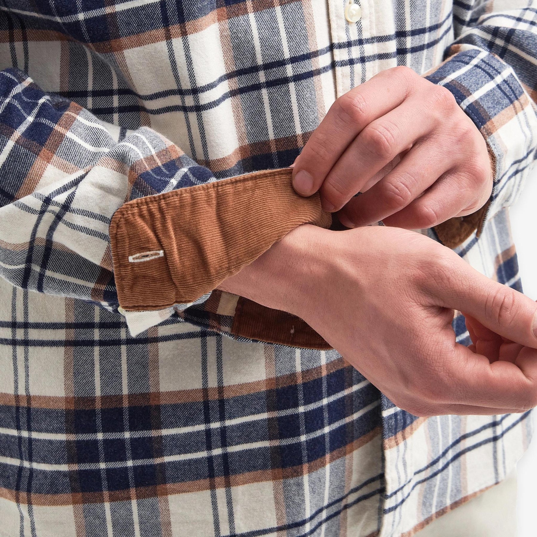 Portdown Twill Check Shirt Ecru-Barbour-Phrase