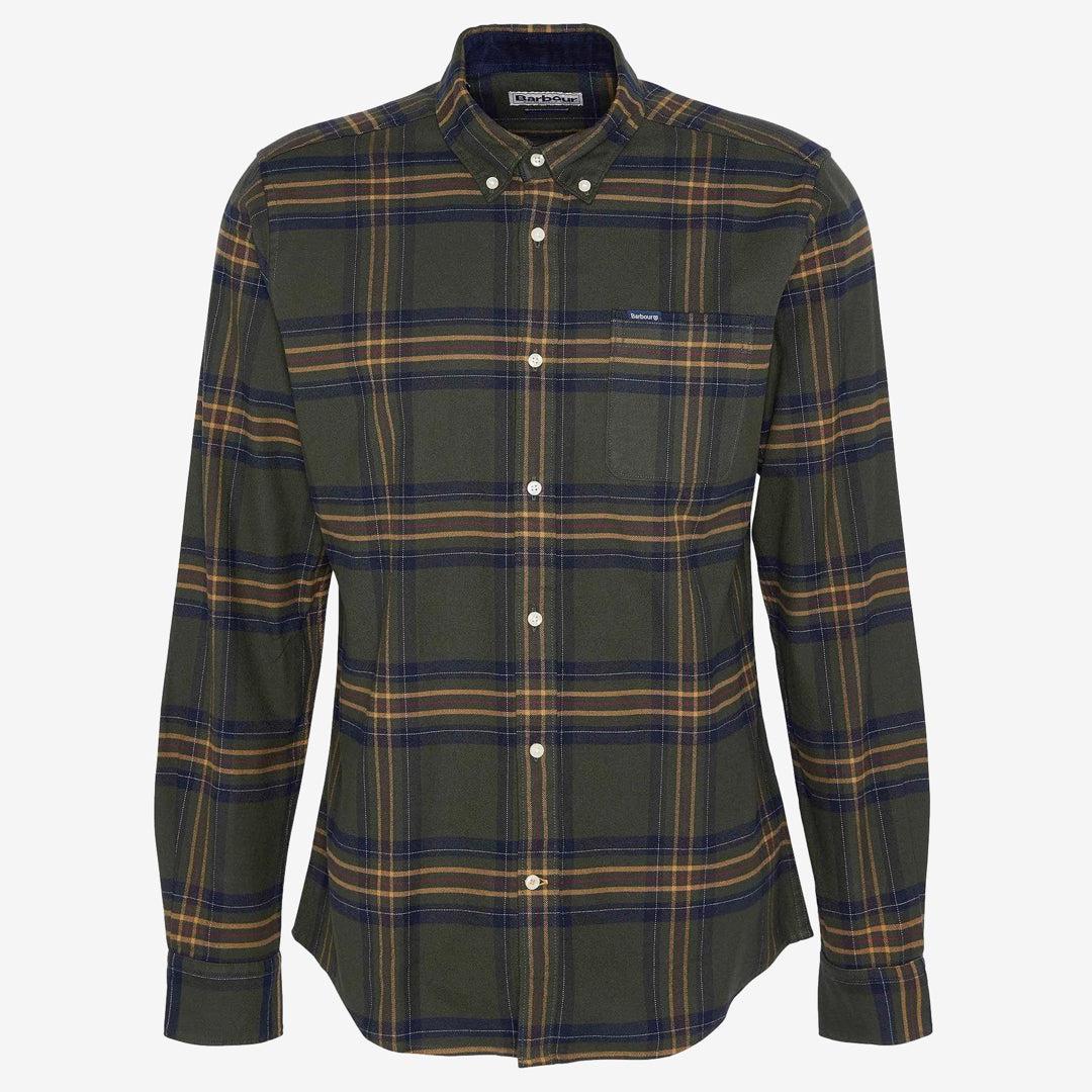 Portdown Twill Check Shirt Olive-Barbour-Phrase