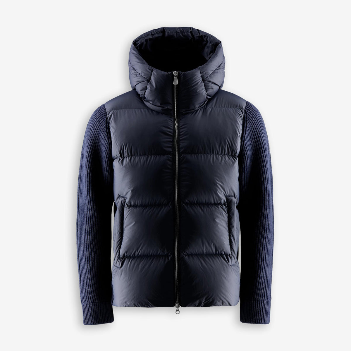 Ridge Knitted Hybrid Jacket Dark Navy