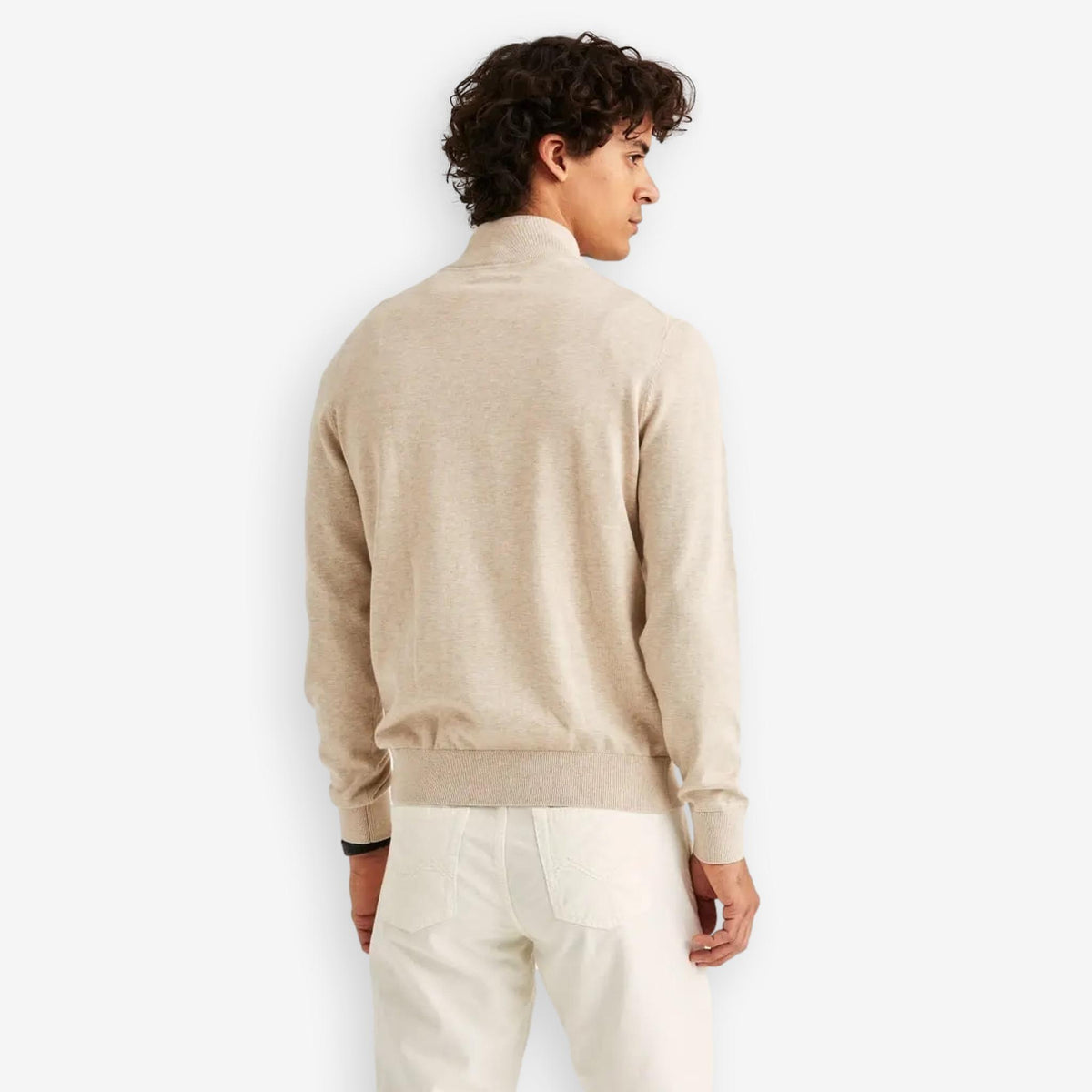 Riley Cotton Half Zip Khaki