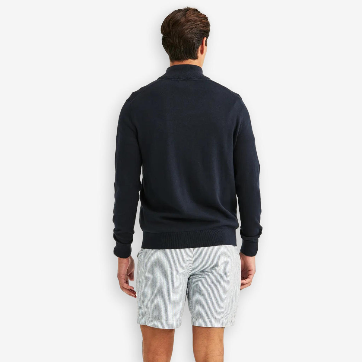 Riley Cotton Half Zip Navy
