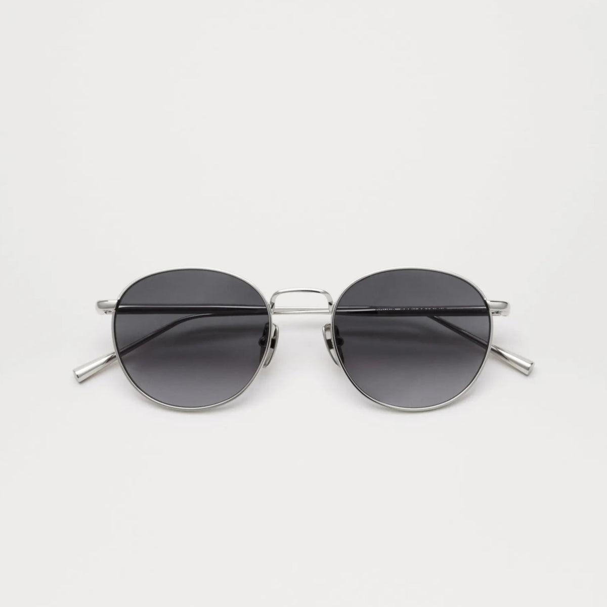 Round Sunglasses Silver Grey Gradient