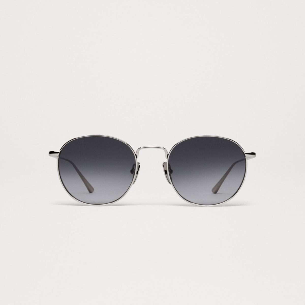 Round Sunglasses Silver Grey Gradient