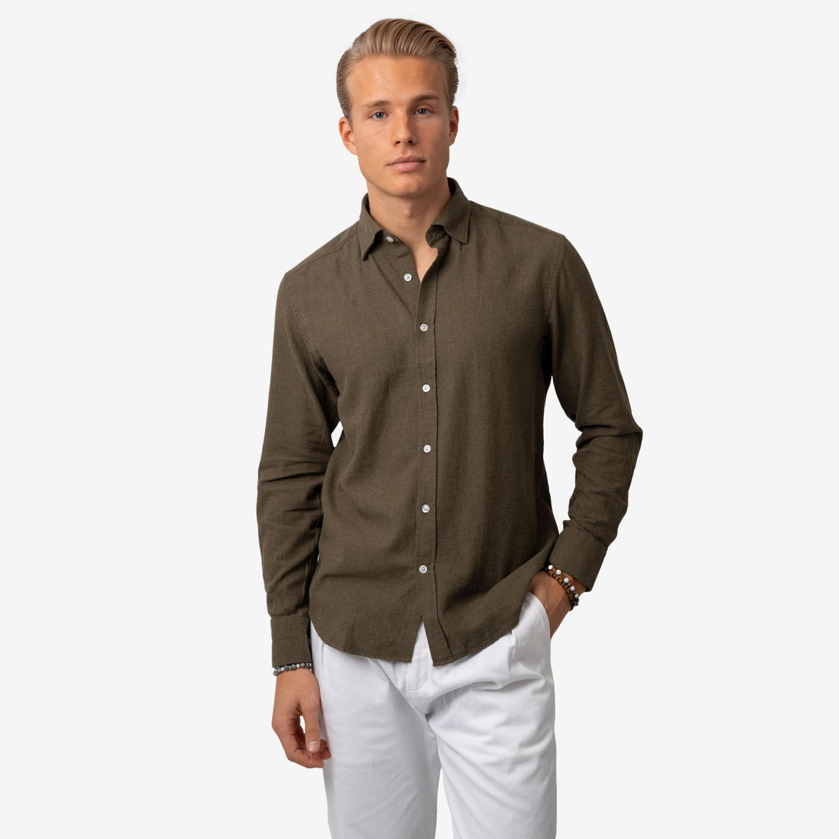 Rustic Flannel Shirt Green-The Gilli-Phrase