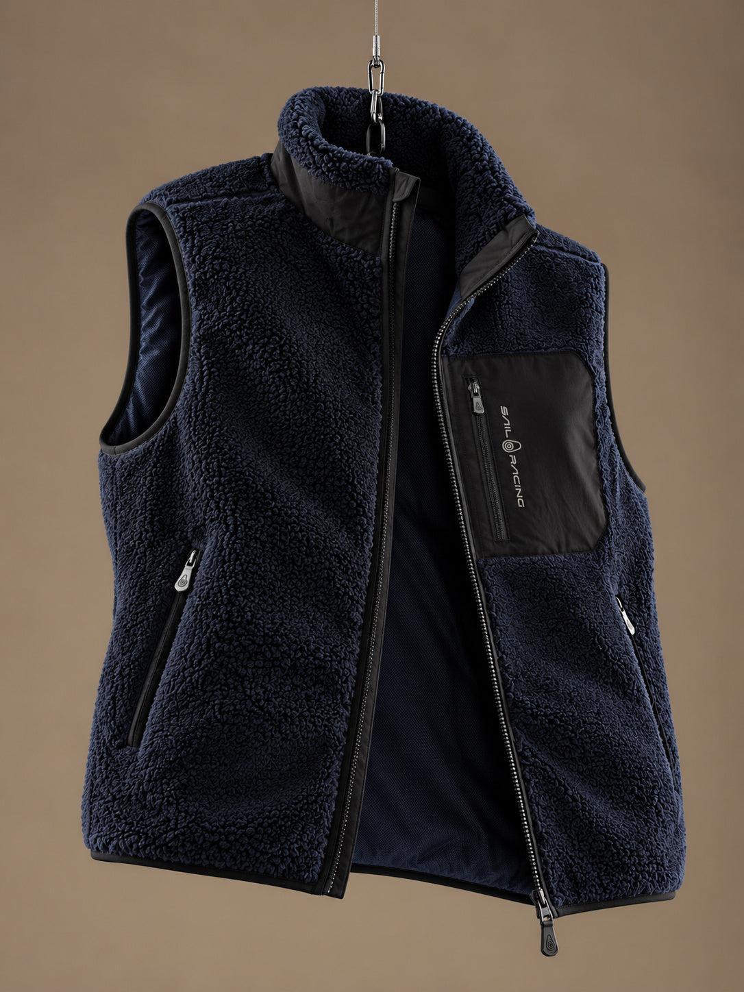 Bowman Pile Zip Vest Dark Navy