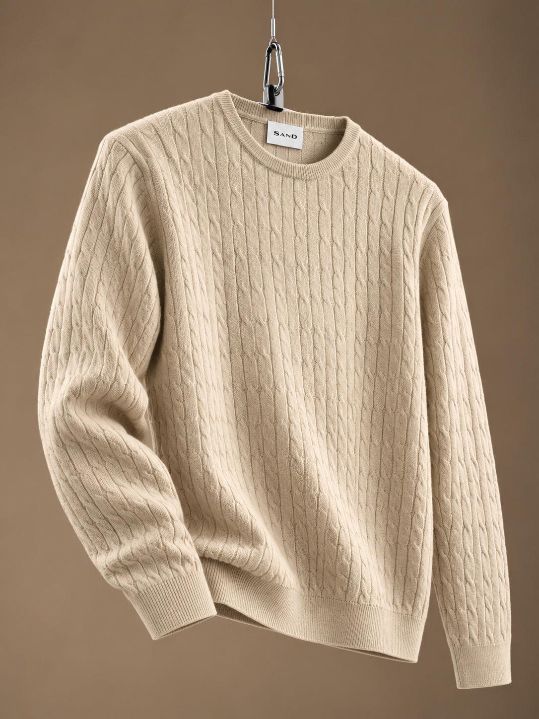 Iq Cottoncash Cable Crewneck Sweater Beige
