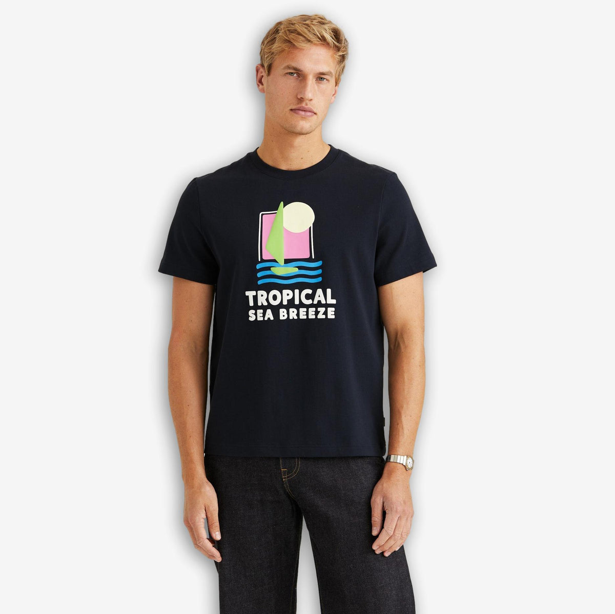 Seaton Mixed Tee Blue-Morris Stockholm-Phrase