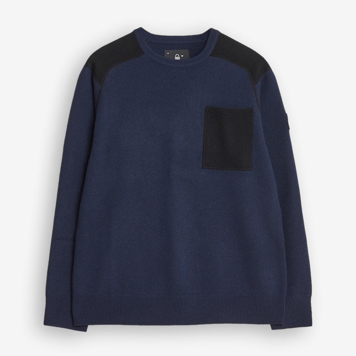 Spine Knitted Merino Crewneck Dark Navy