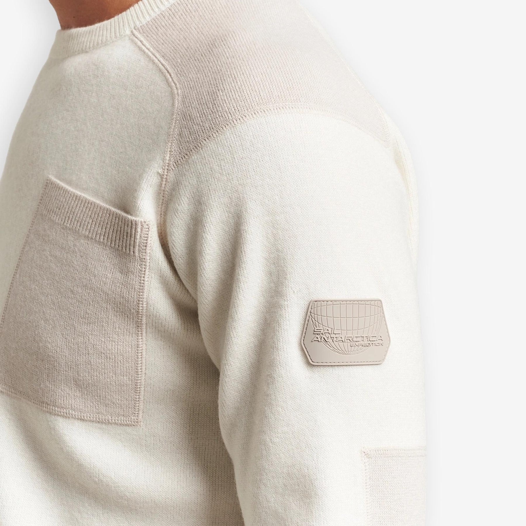 Spine Knitted Merino Crewneck Offwhite