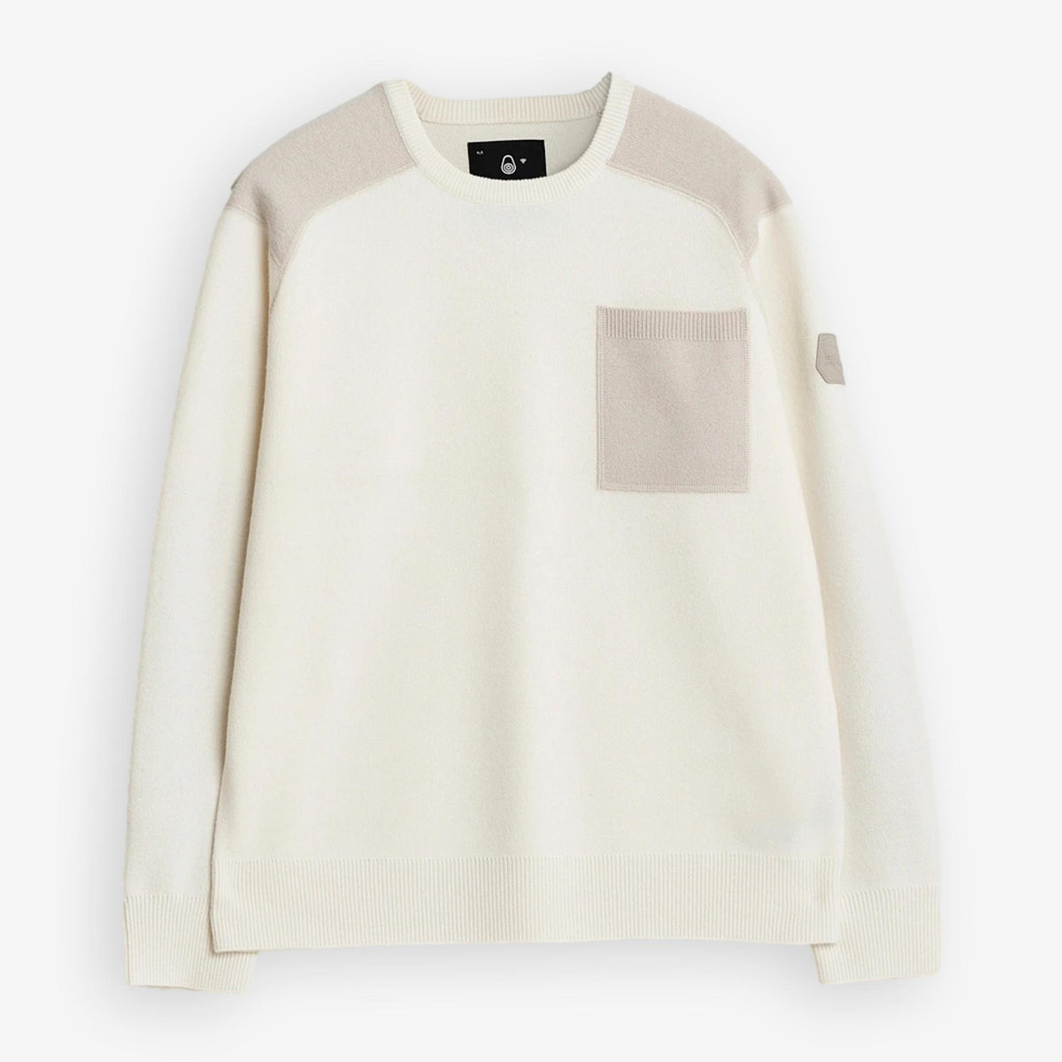 Spine Knitted Merino Crewneck Offwhite