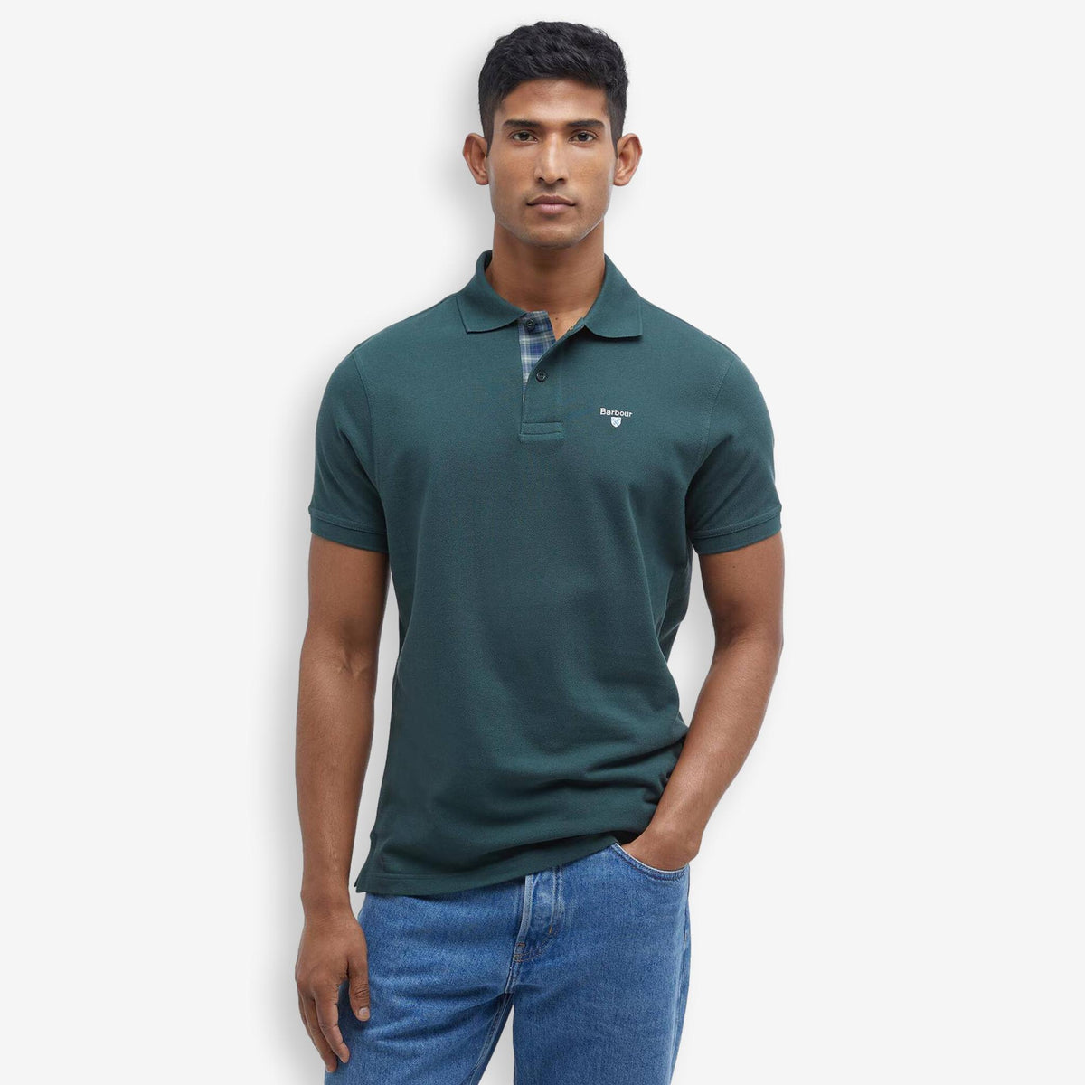 Tartan Pique Polo Green