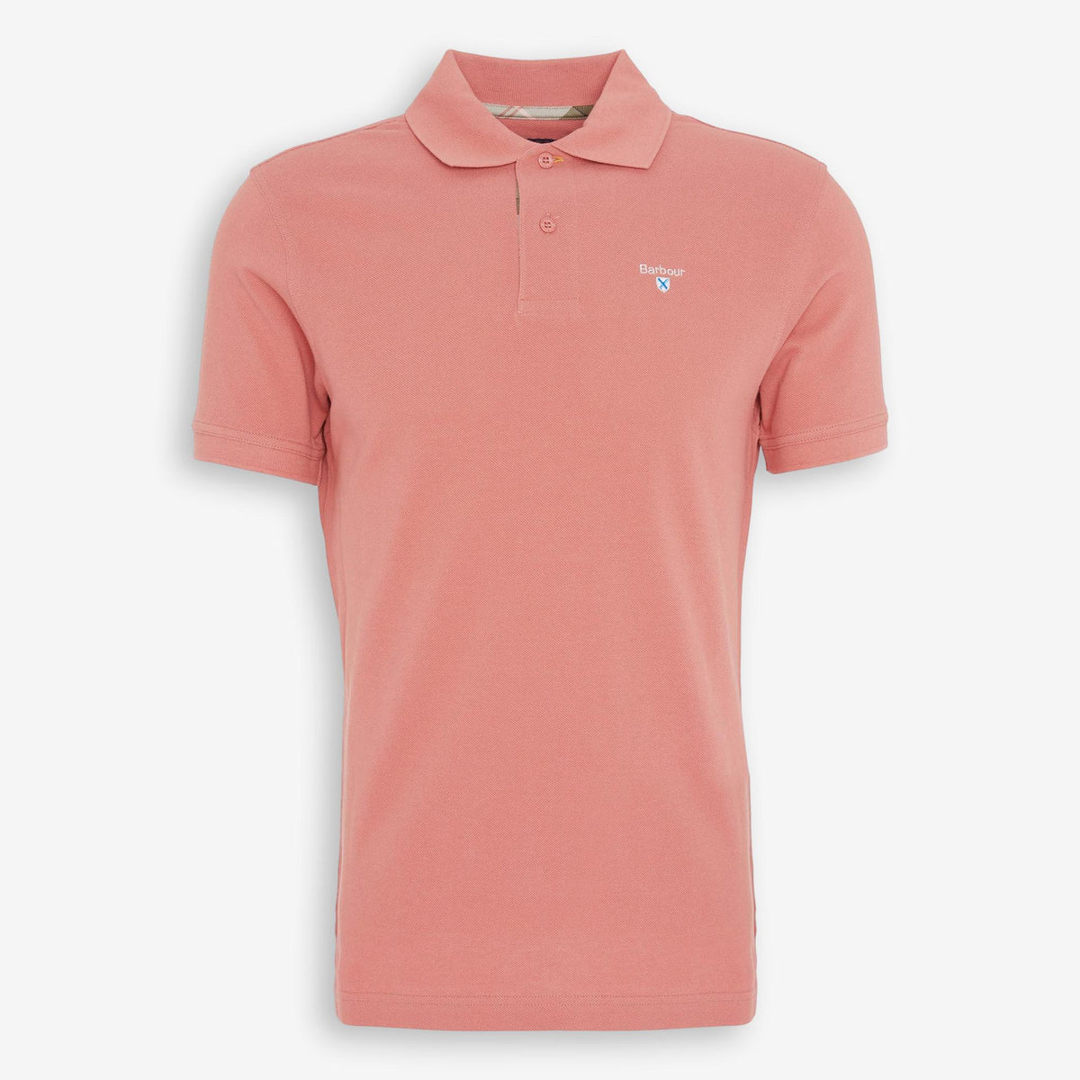 Tartan Pique Polo Pink Clay
