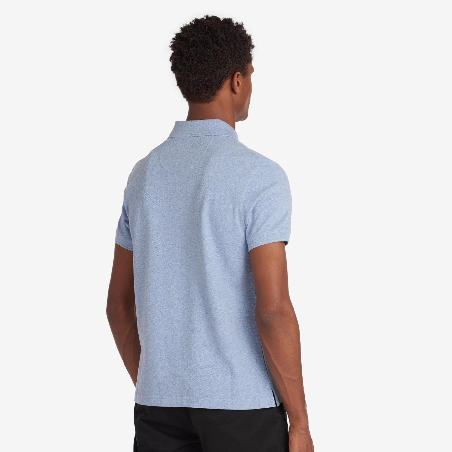 Tartan Pique Polo Sky Blue