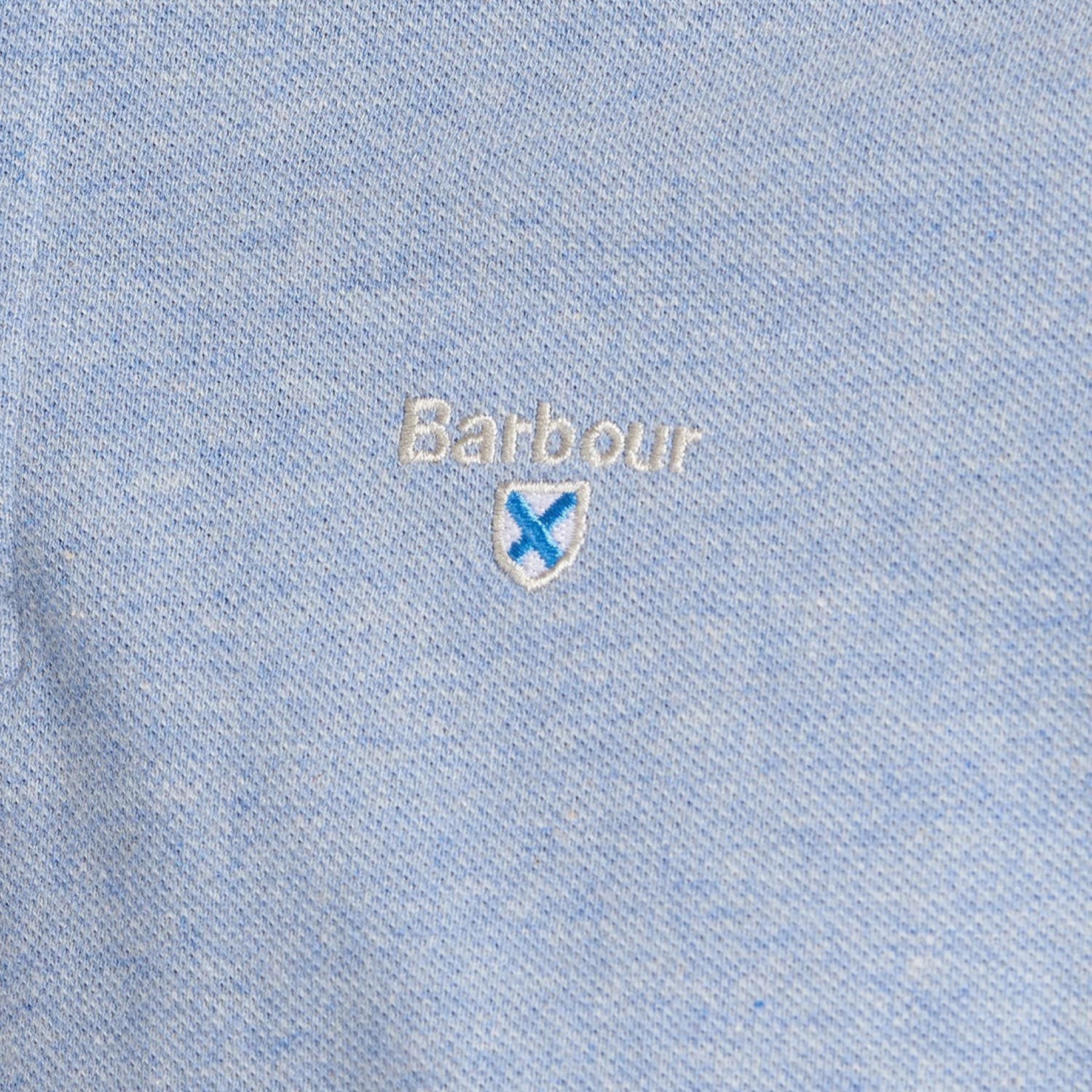 Tartan Pique Polo Sky Blue