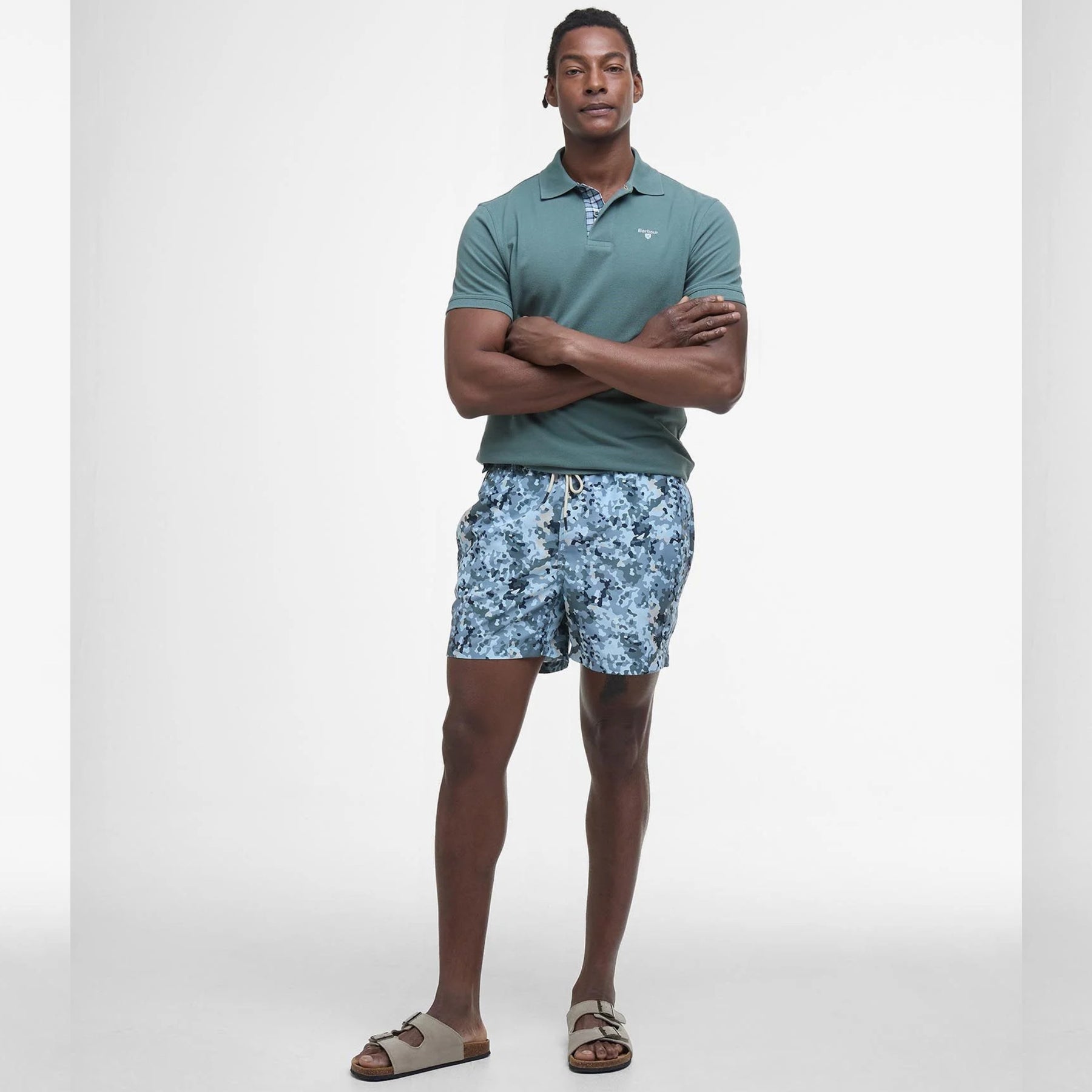 Tartan Pique Polo Vintage Teal